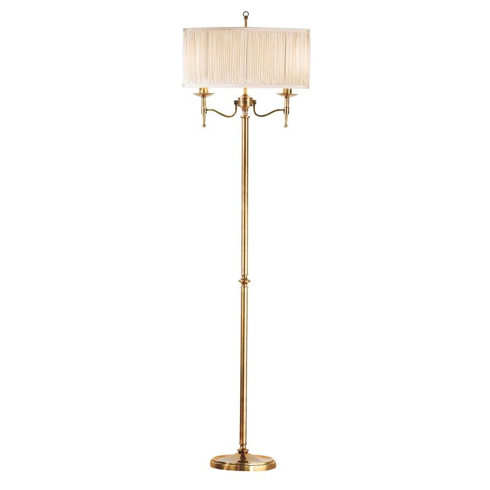 Stanford 2 Light Brass Floor Lamp - Shimmer Grey