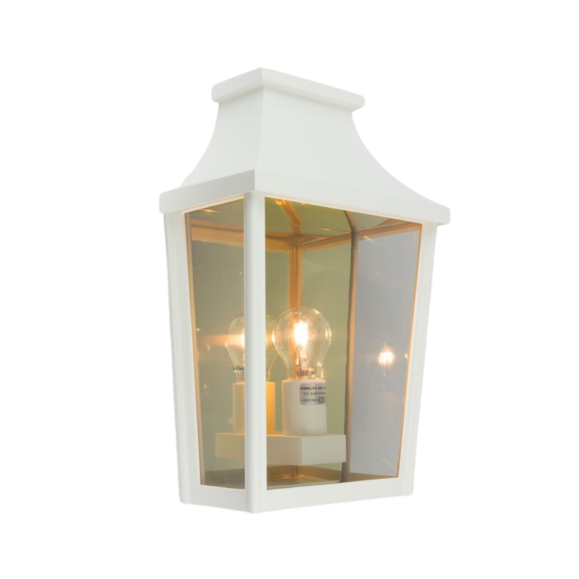 London Flush White Lantern Wall Light