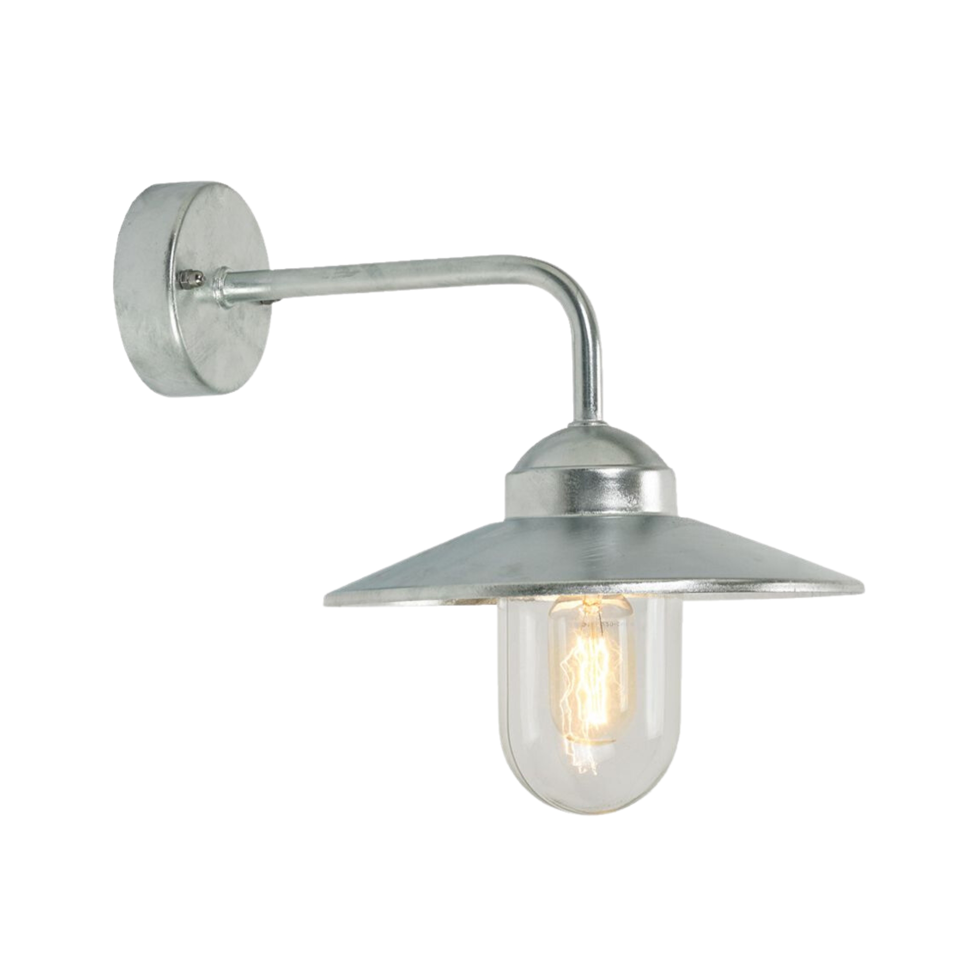 Vansbro Galvanised Steel Arm Wall Light
