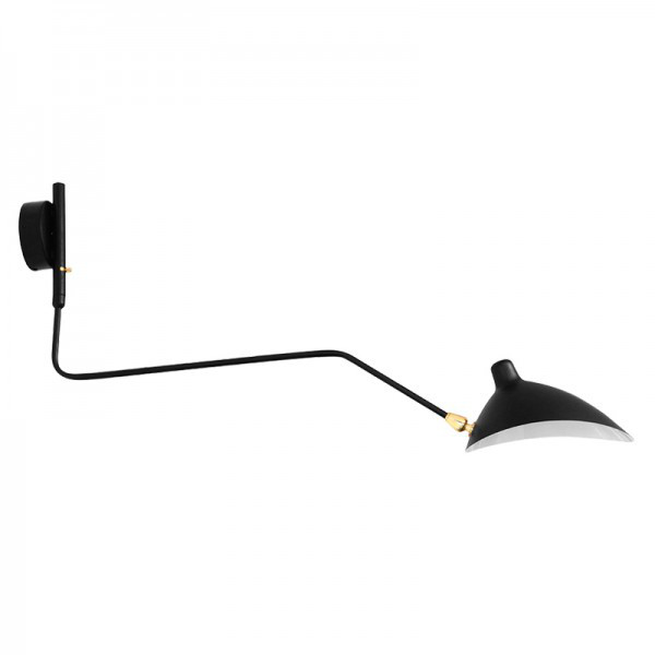 One Arm Matt Black Nordic Wall Sconce