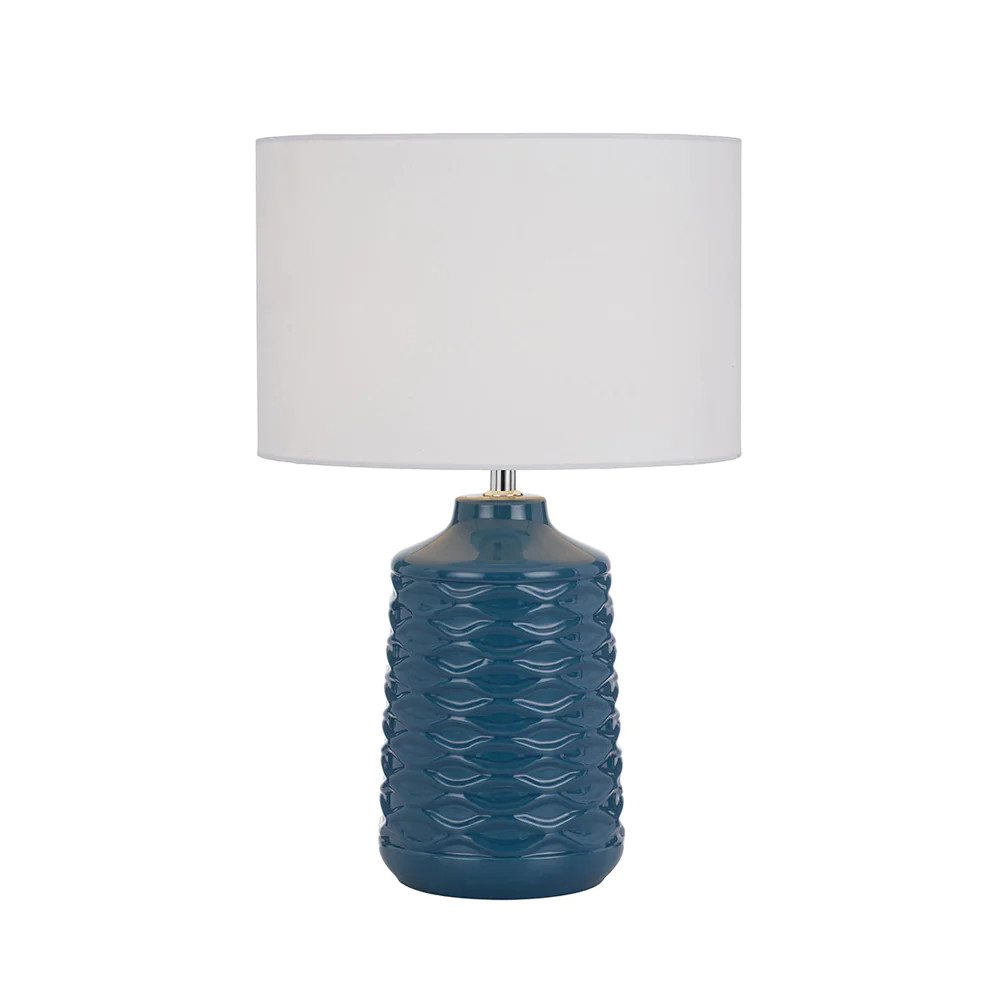 Alexandria Glossy Blue Ceramic Table Lamp