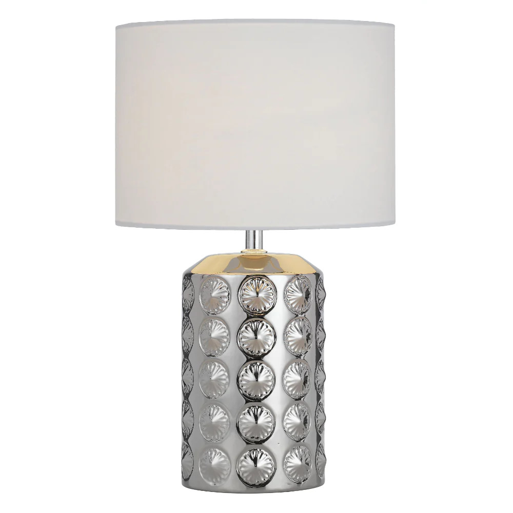 Nauru Glazed Chrome Ceramic Table Lamp