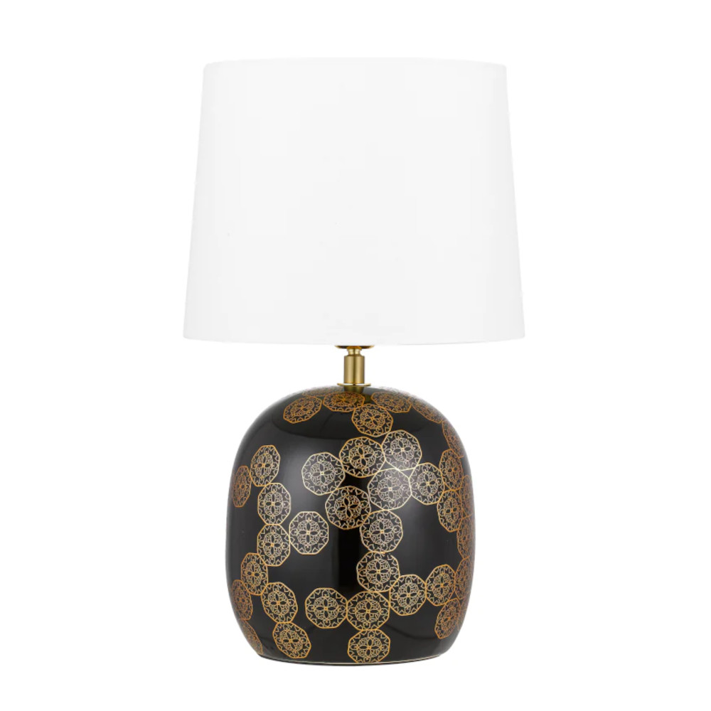Winnipeg Glazed Black Ceramic Table Lamp