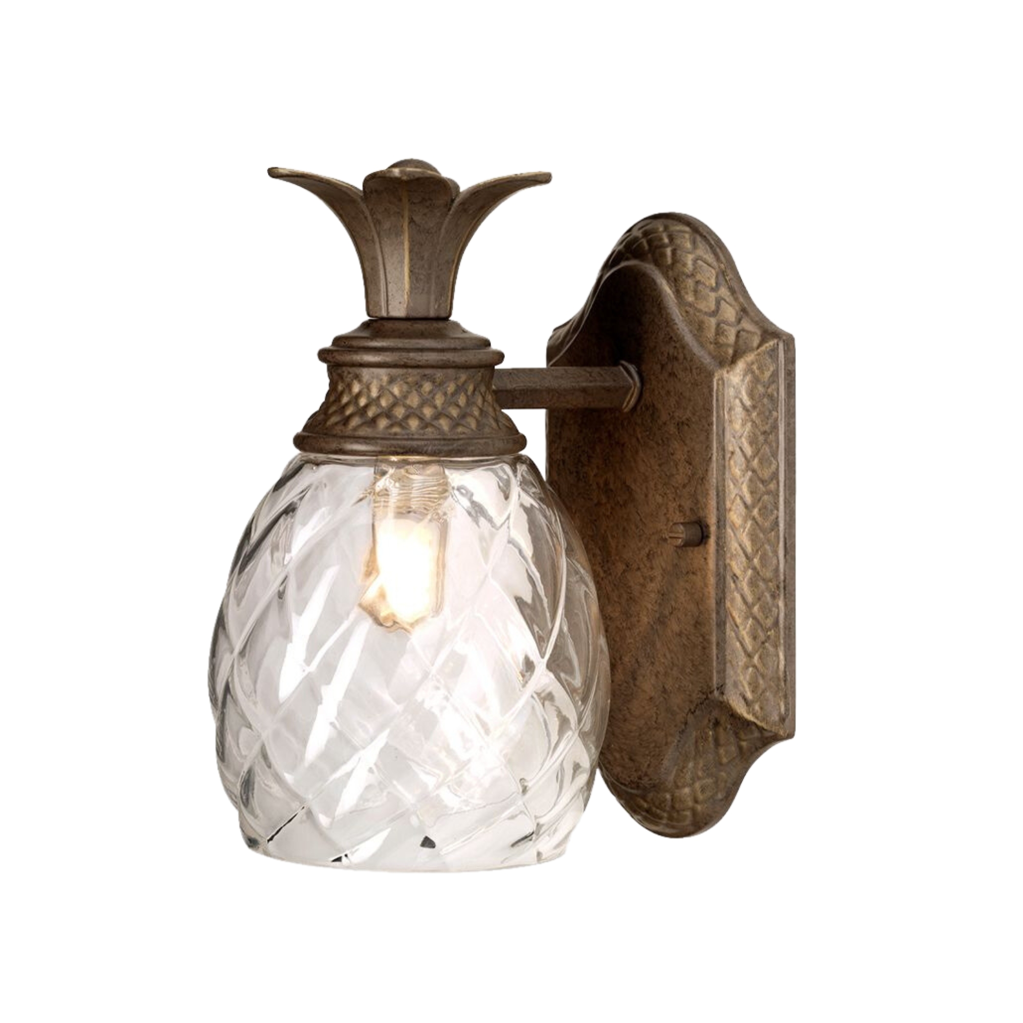 Plantation Pearl Bronze Clear Glass Wall Light
