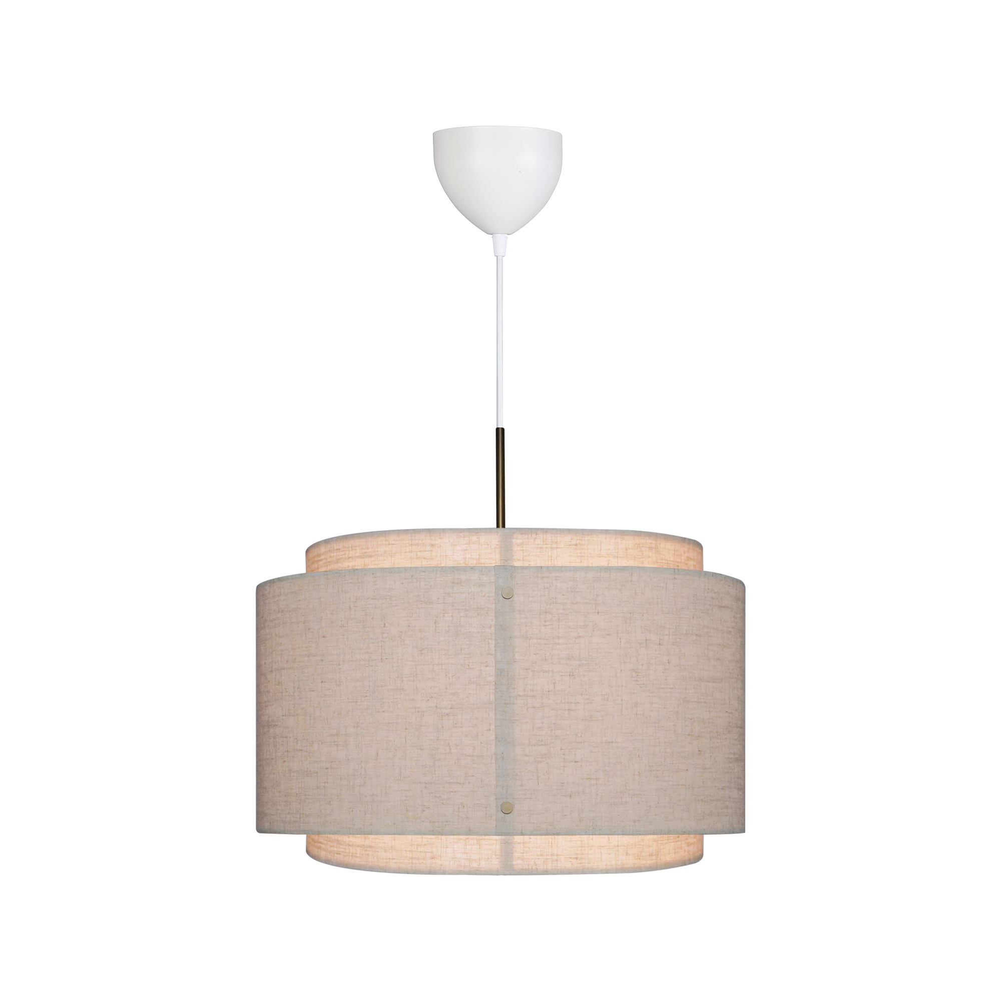 Takai Beige Fabric Drum Pendant