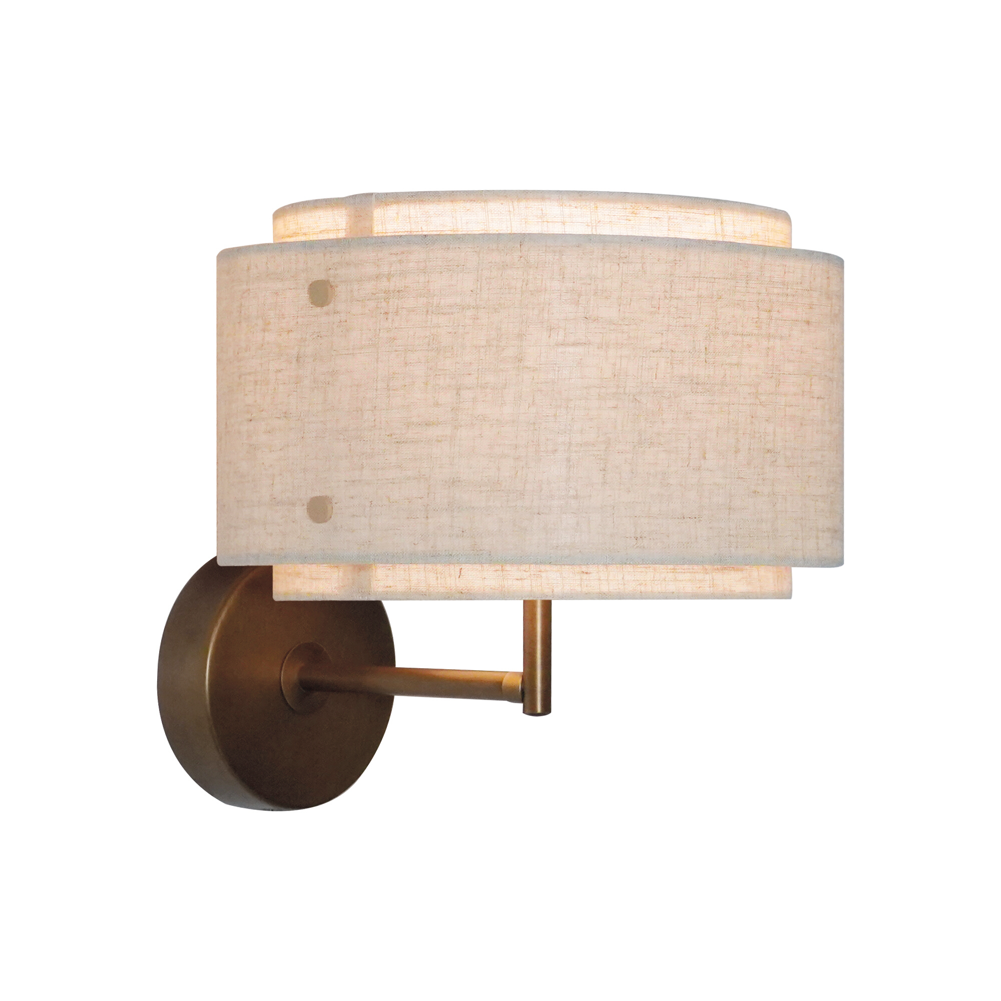 Takai Beige Fabric Drum Wall Light