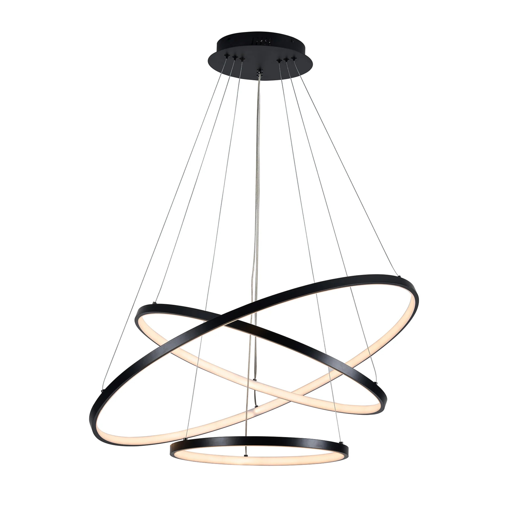 Trinity Rings Black CCT LED Pendant with Remote