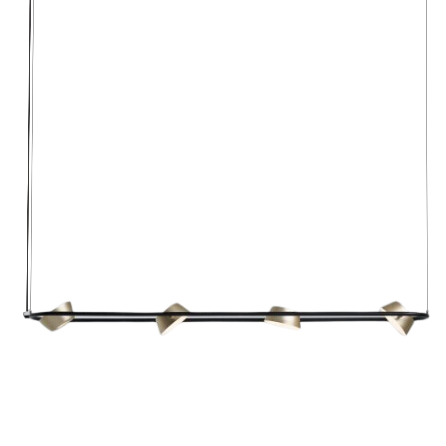 Hat 4 Light Brass Linear Pendant Chandelier