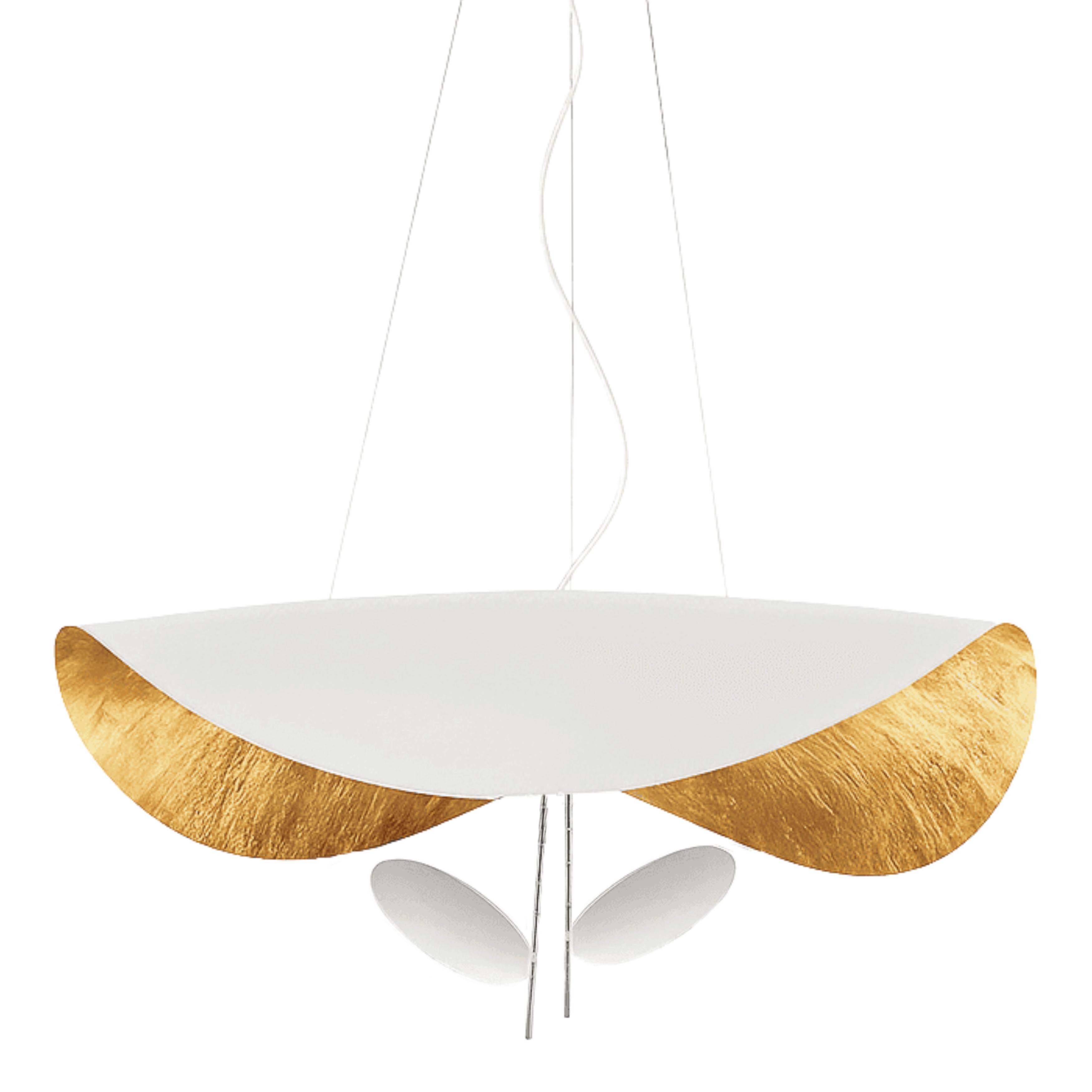 Heather White & Gold Pendant Chandelier