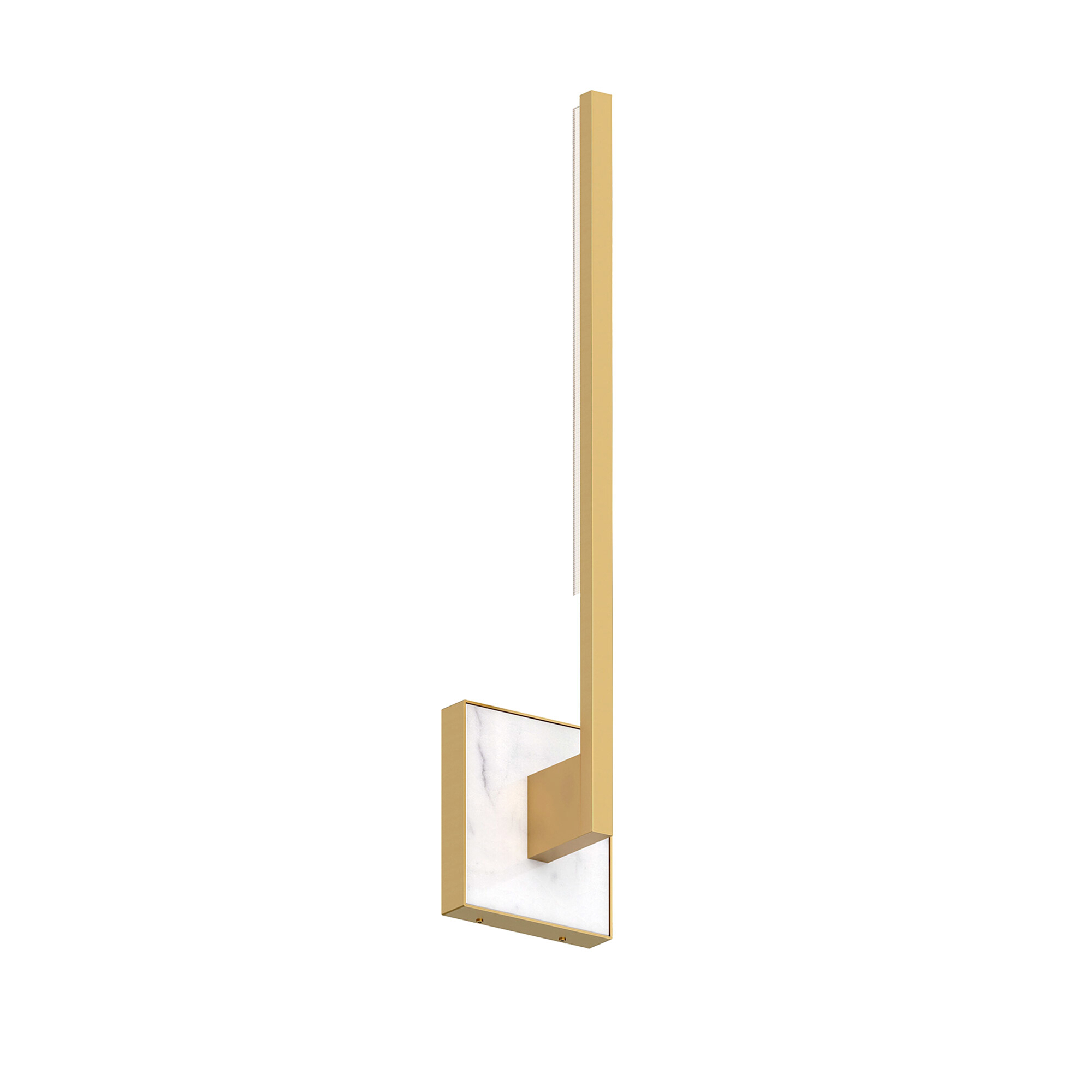 Klee Brass and White Marble Wall Light
