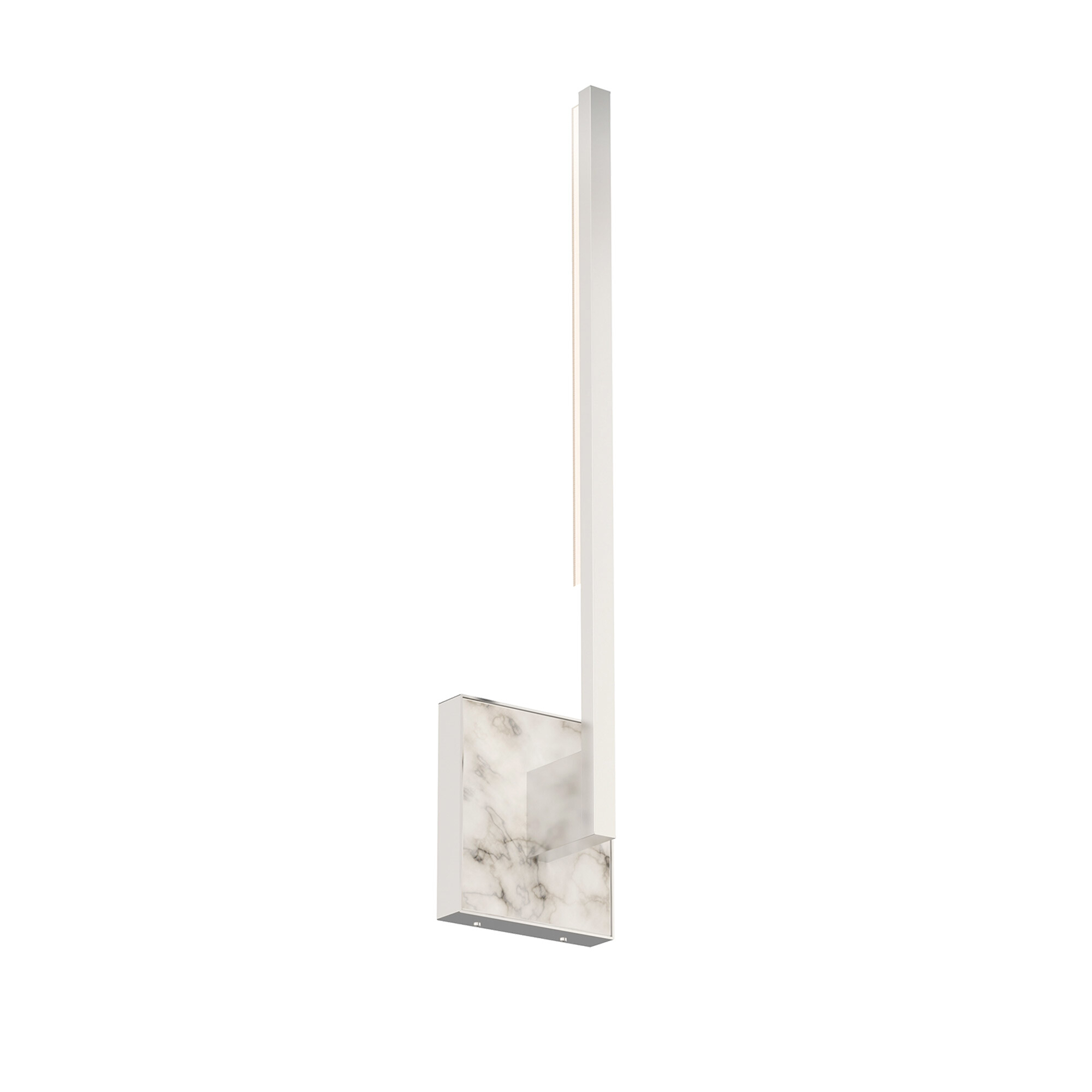 Klee Polished Nickel and White Marble Wall Light
