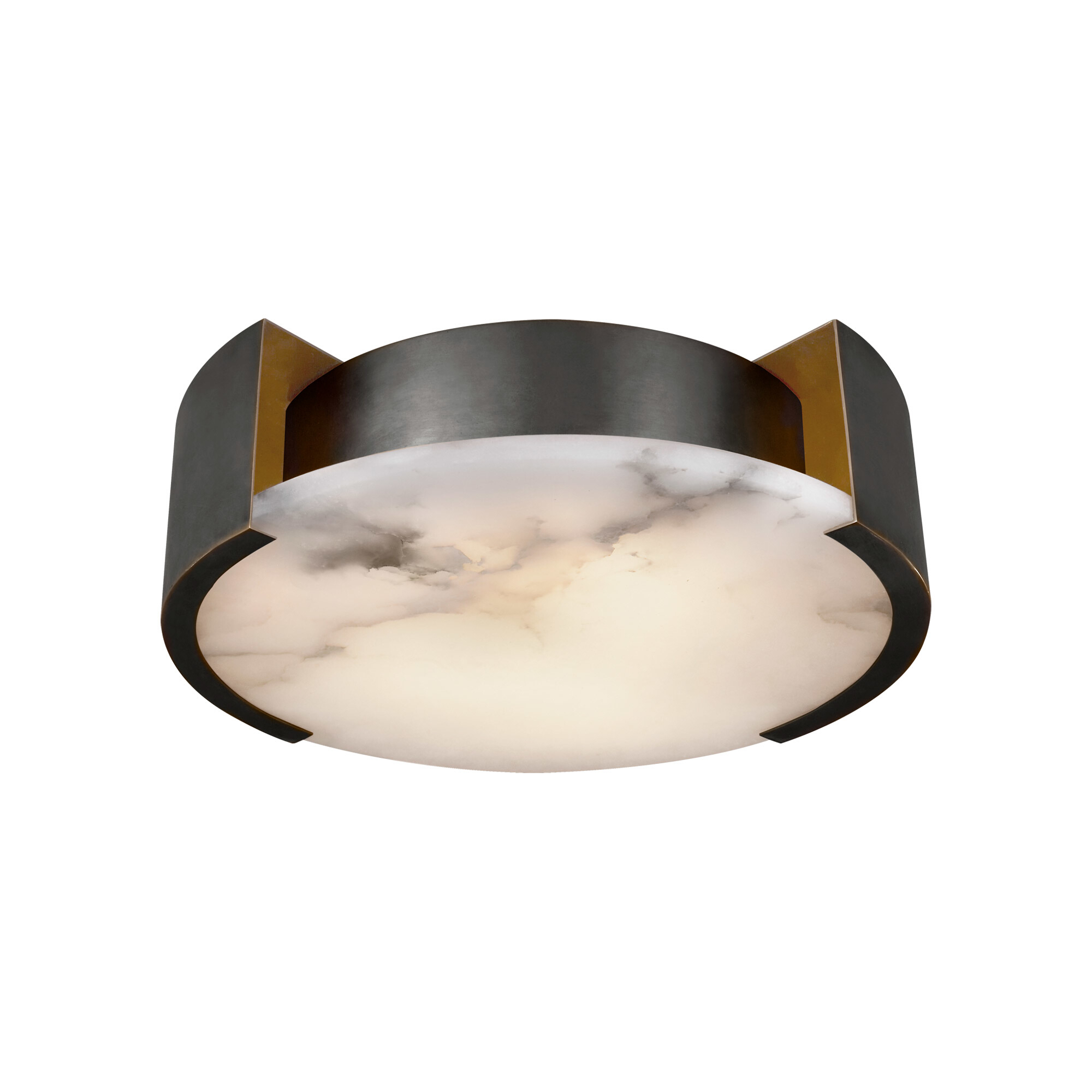 Melange Alabaster and Bronze Ceiling Light