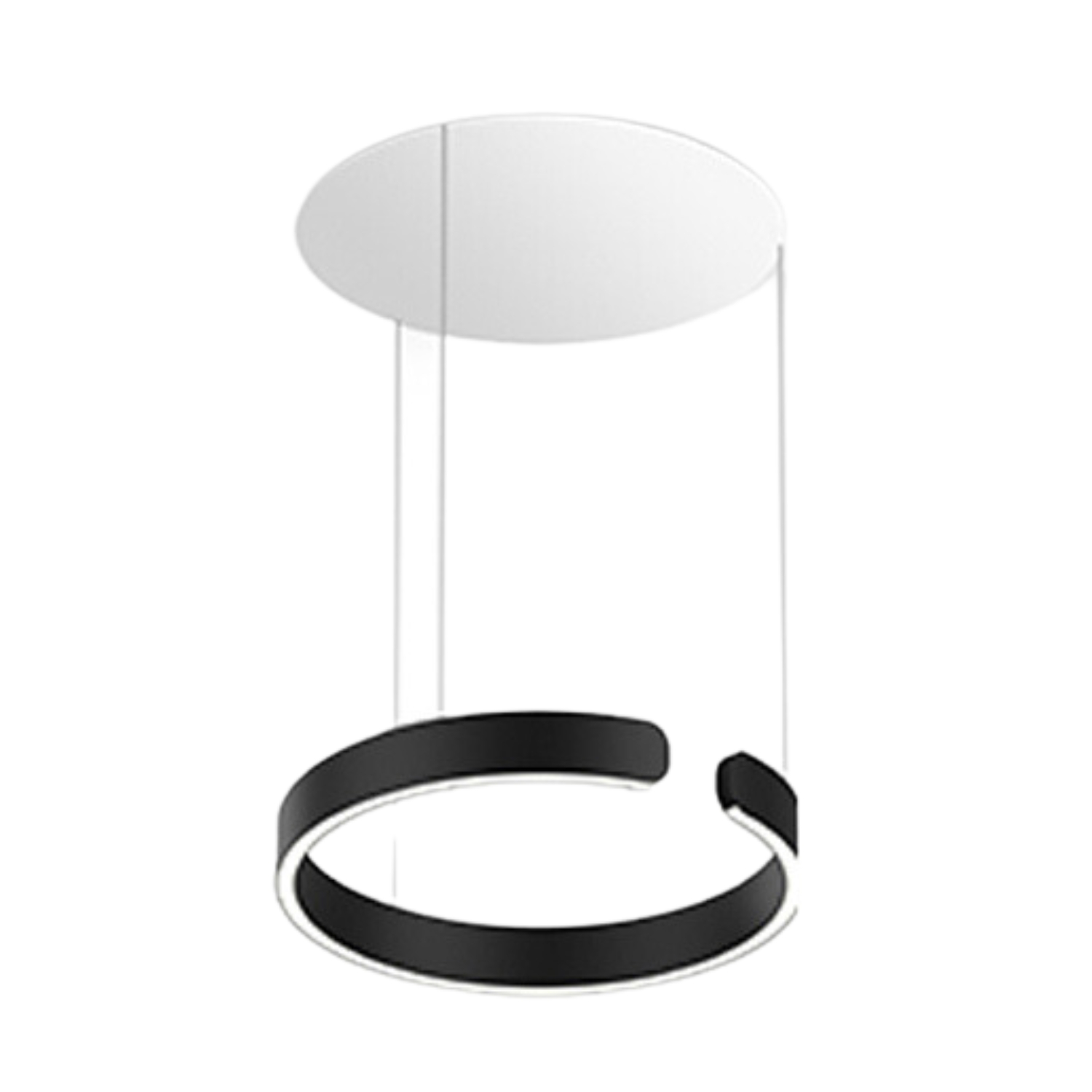 Black Smart Ring LED Pendant Light