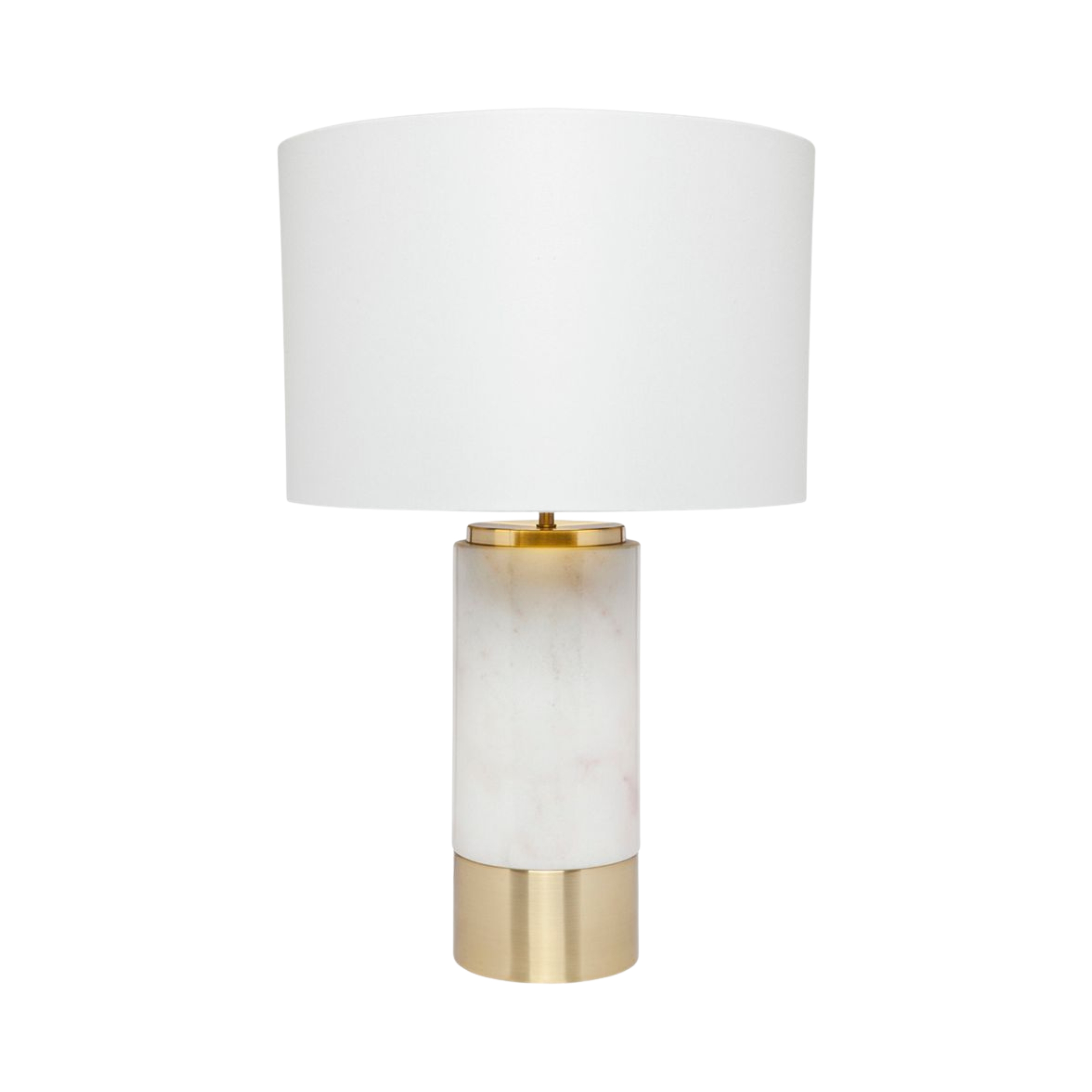 Compostela White Marble Table Lamp - White Shade