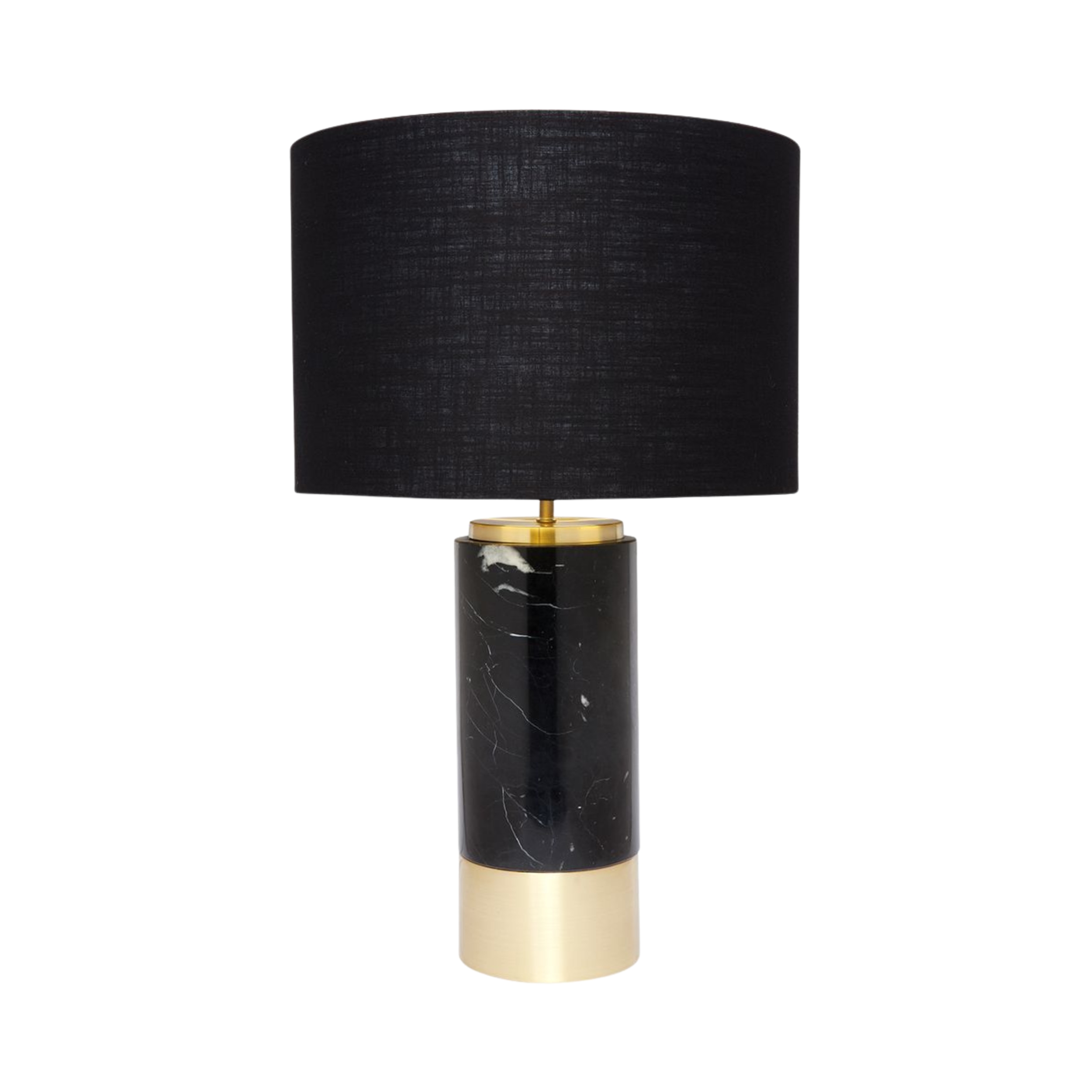 Compostela Black Marble Table Lamp - Black Shade