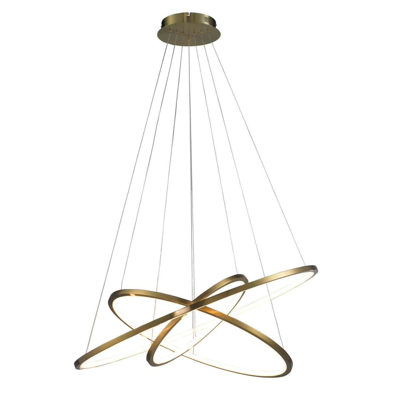 Brass Ring Triple Light Core LED Chandelier