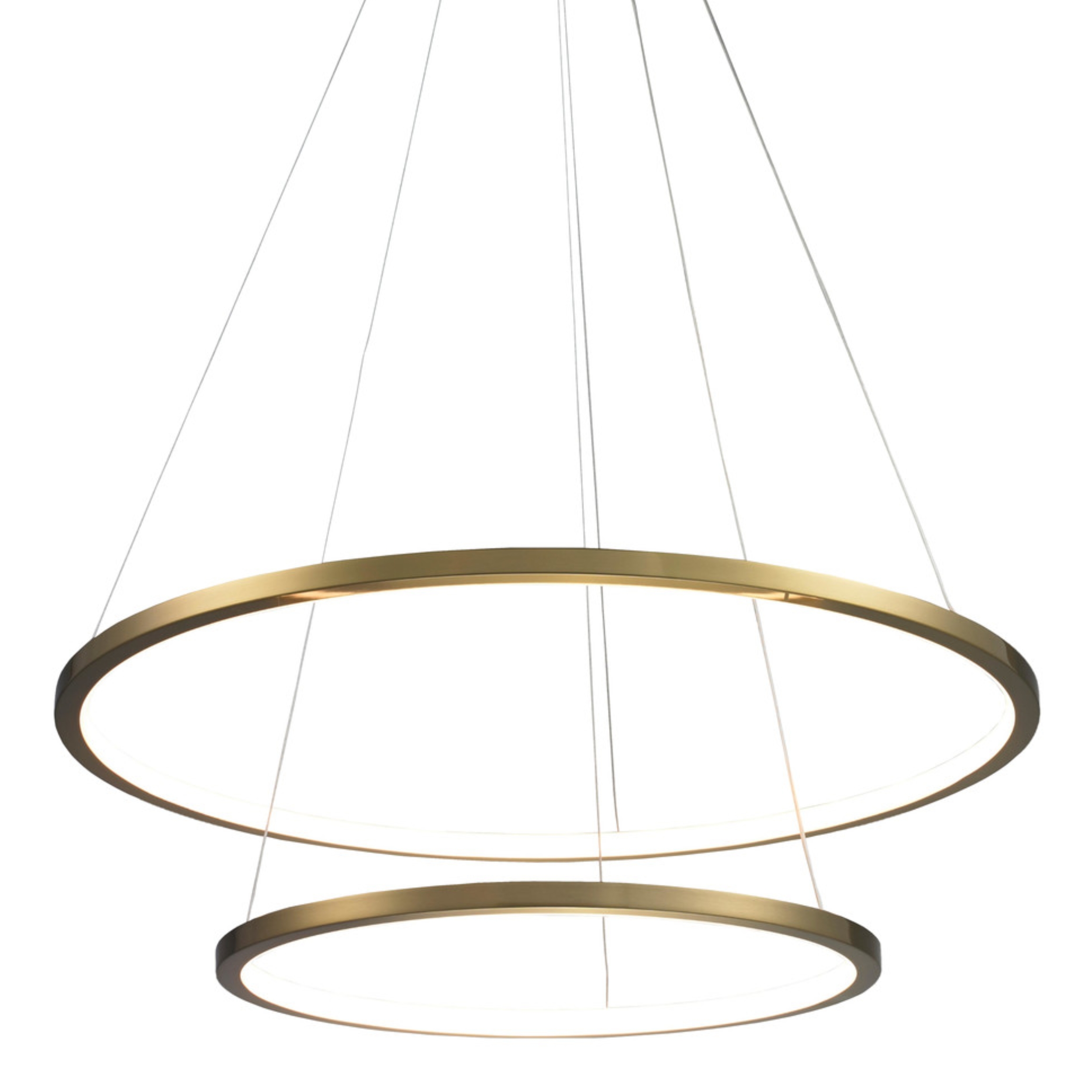 Brass Ring Twin Light Core LED Chandelier