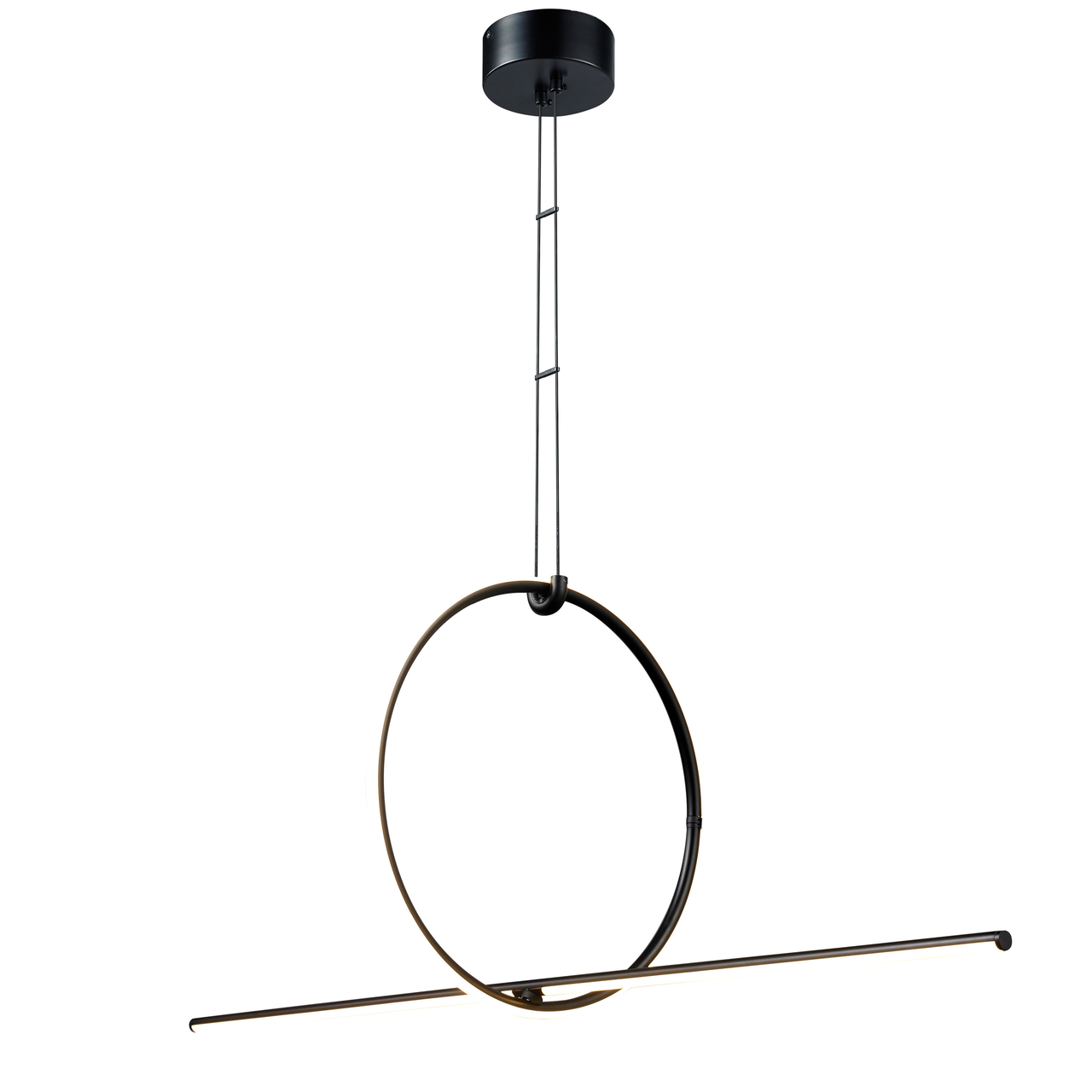 Circles Black Geometric LED Pendant