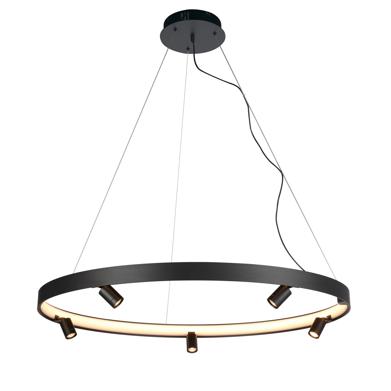 Dune 5 Light Black Ring Pendant