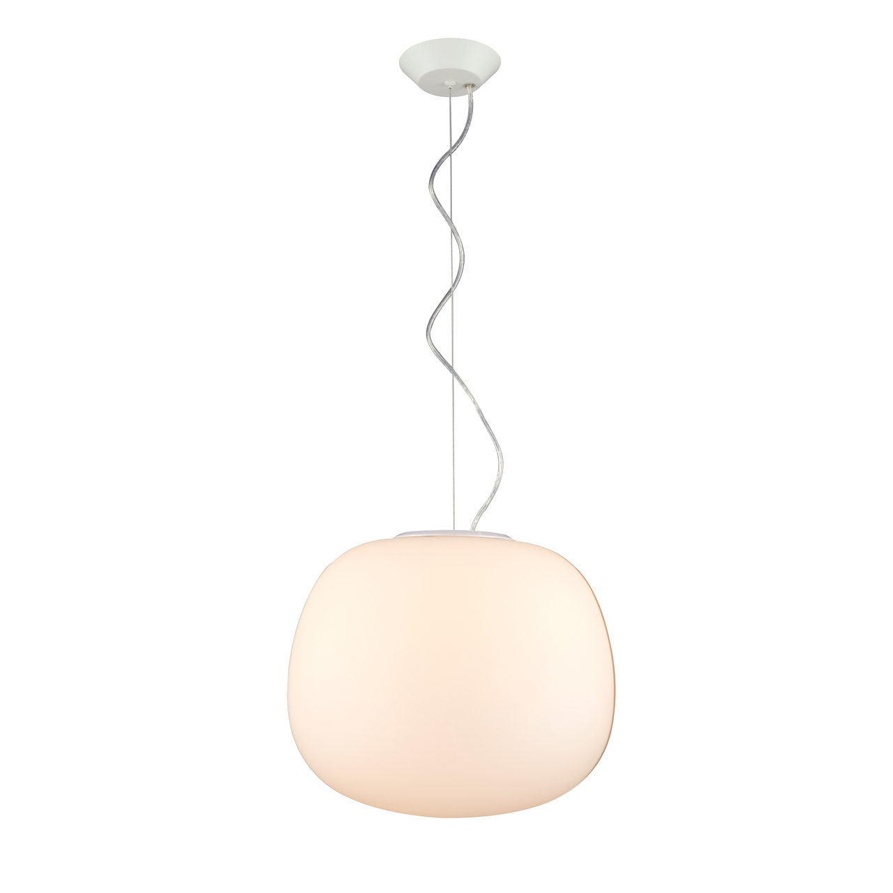 Glow Plump White Glass Pendant Light