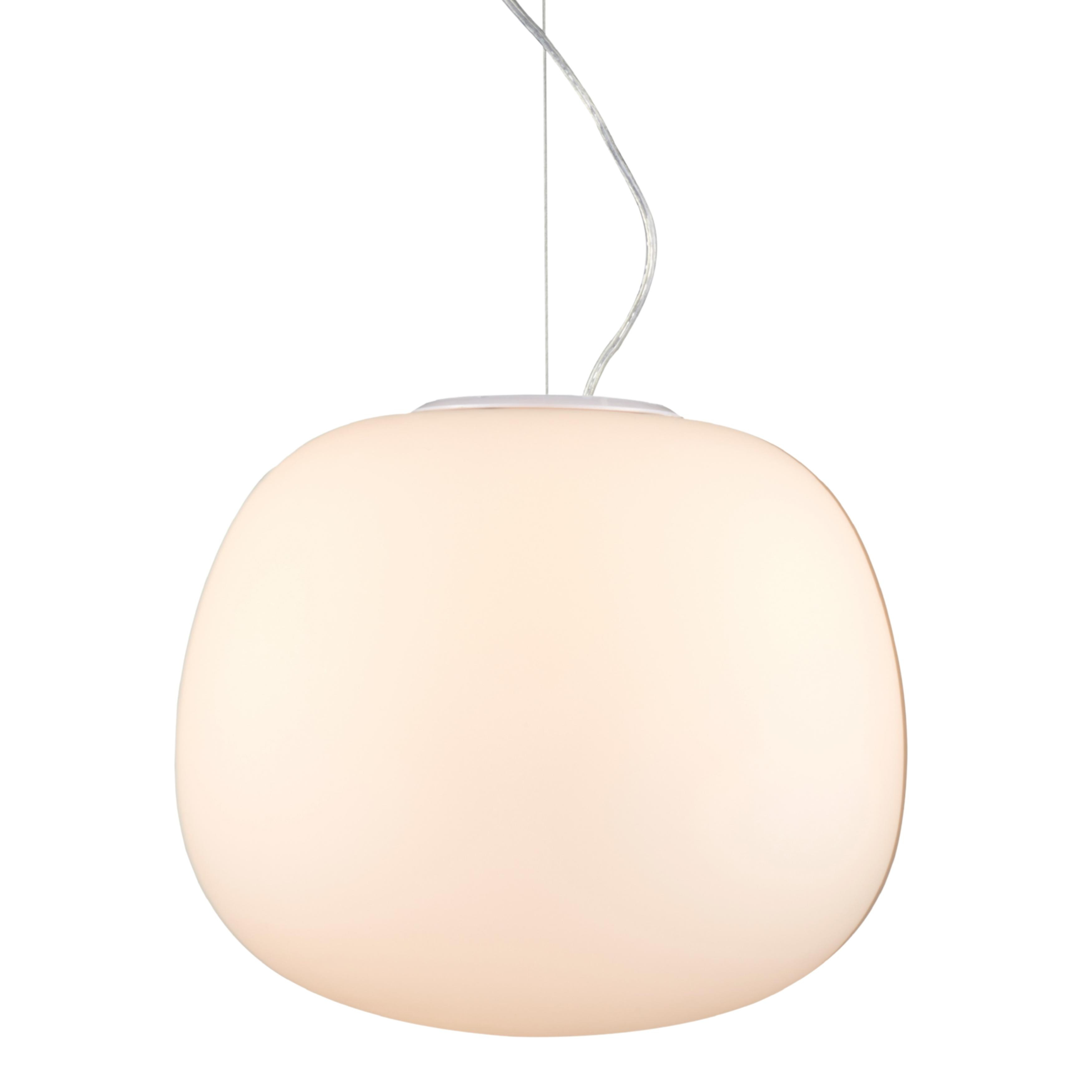 Glow Plump White Glass Pendant Light