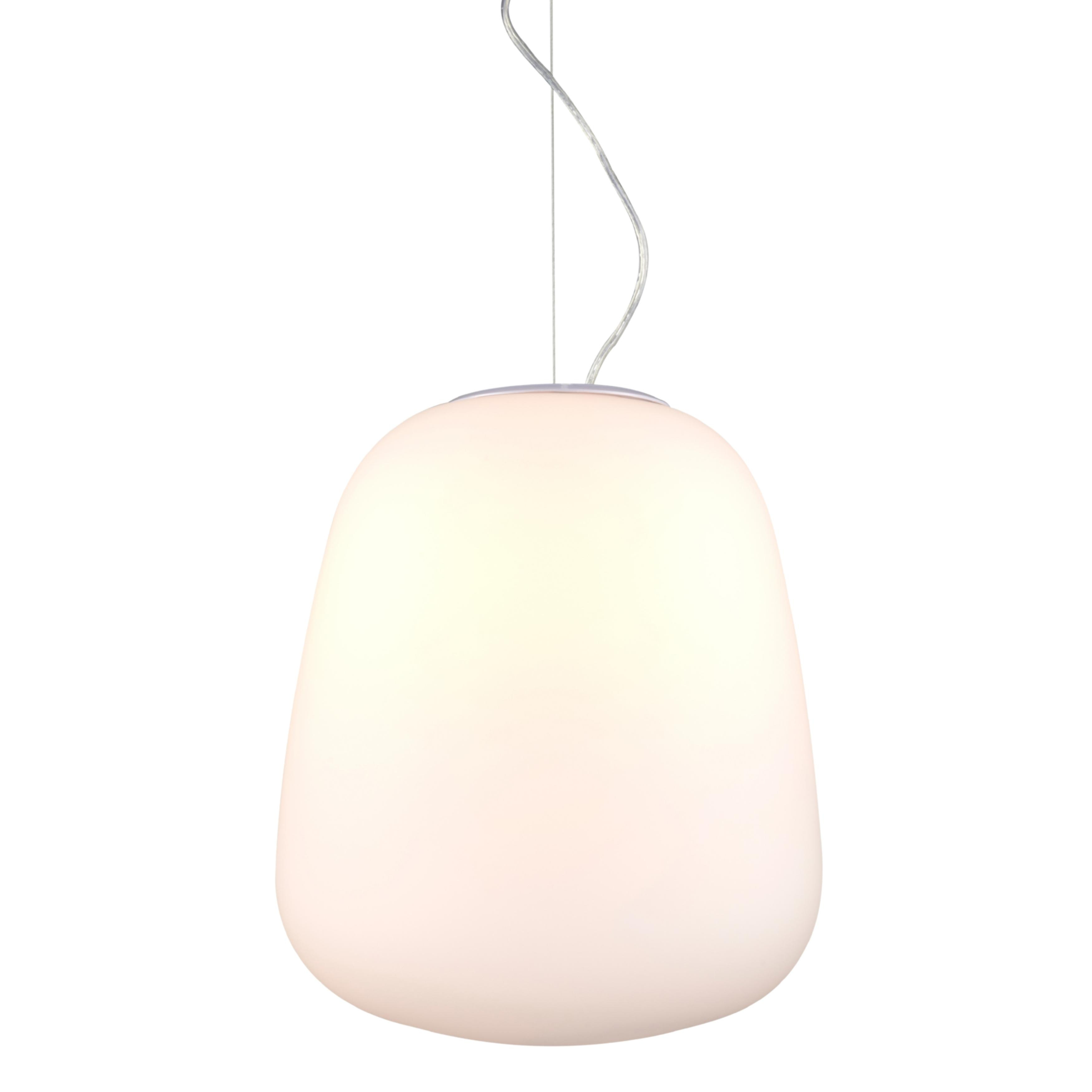 Glow Slender White Glass Pendant Light