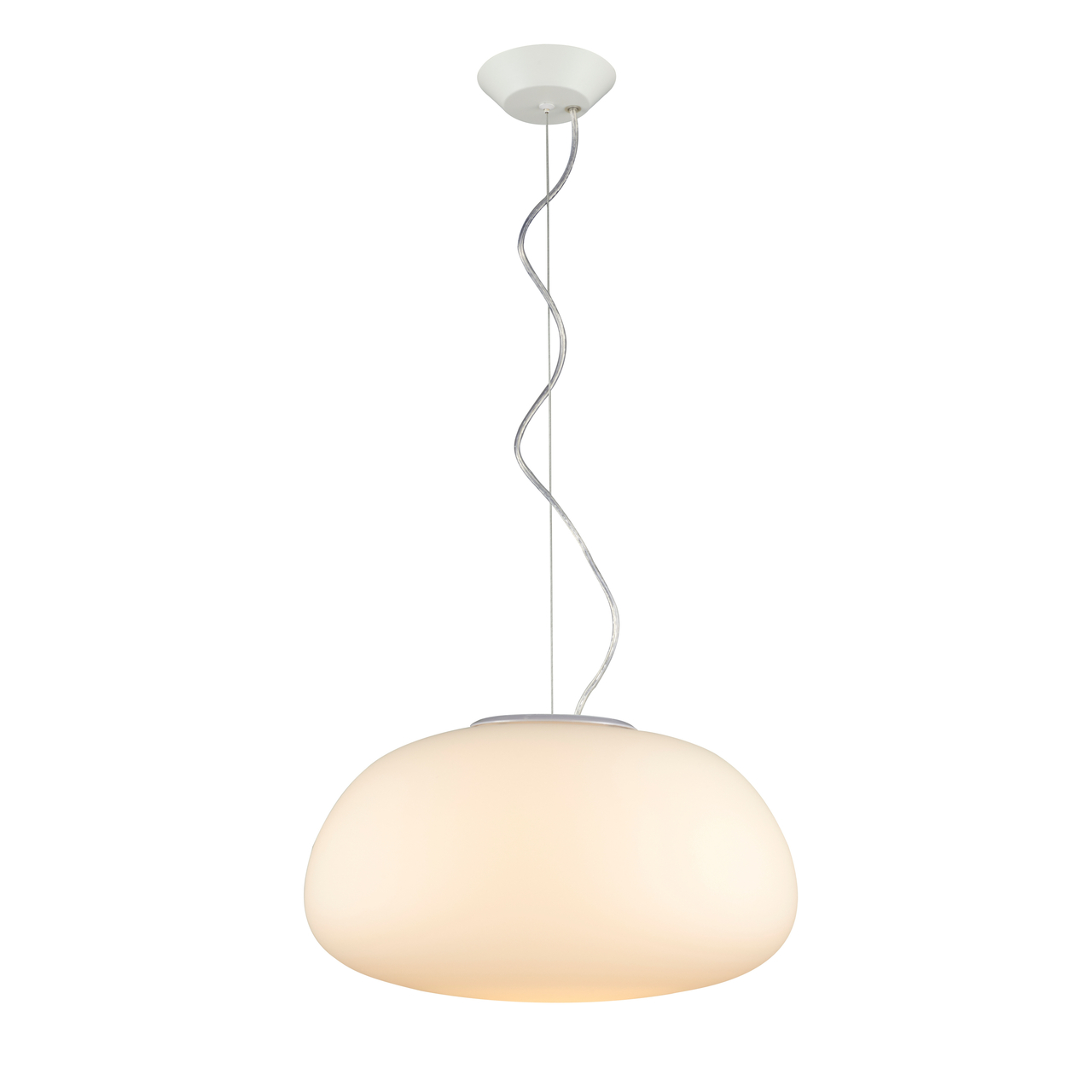 Glow Wide White Glass Pendant Light