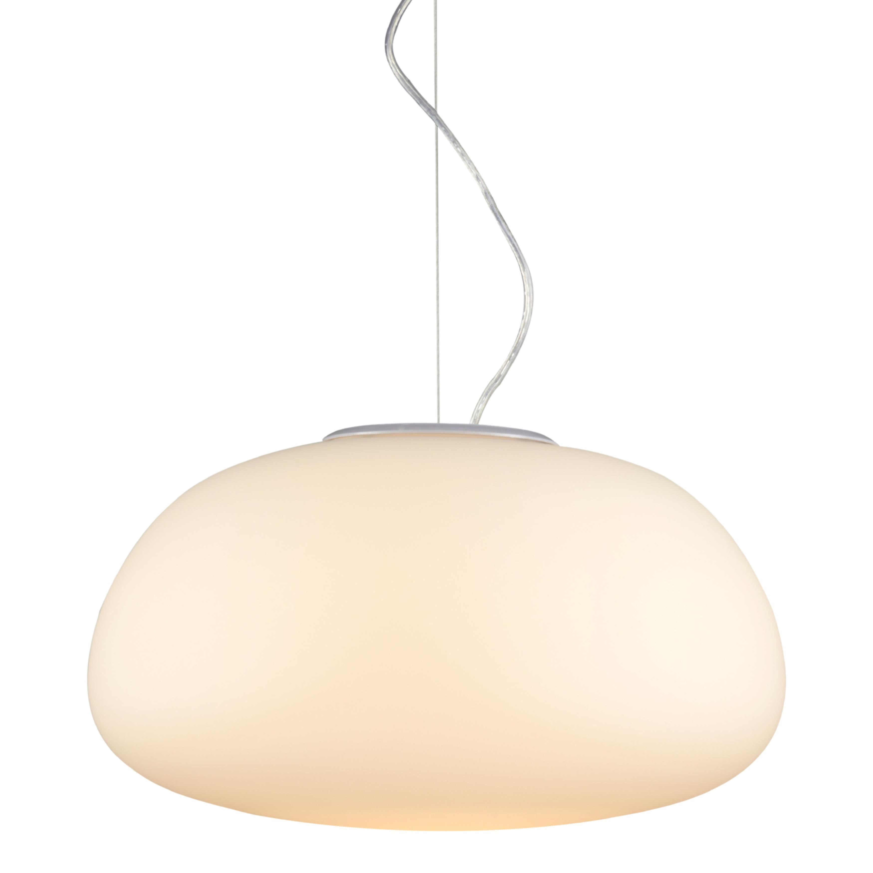 Glow Wide White Glass Pendant Light