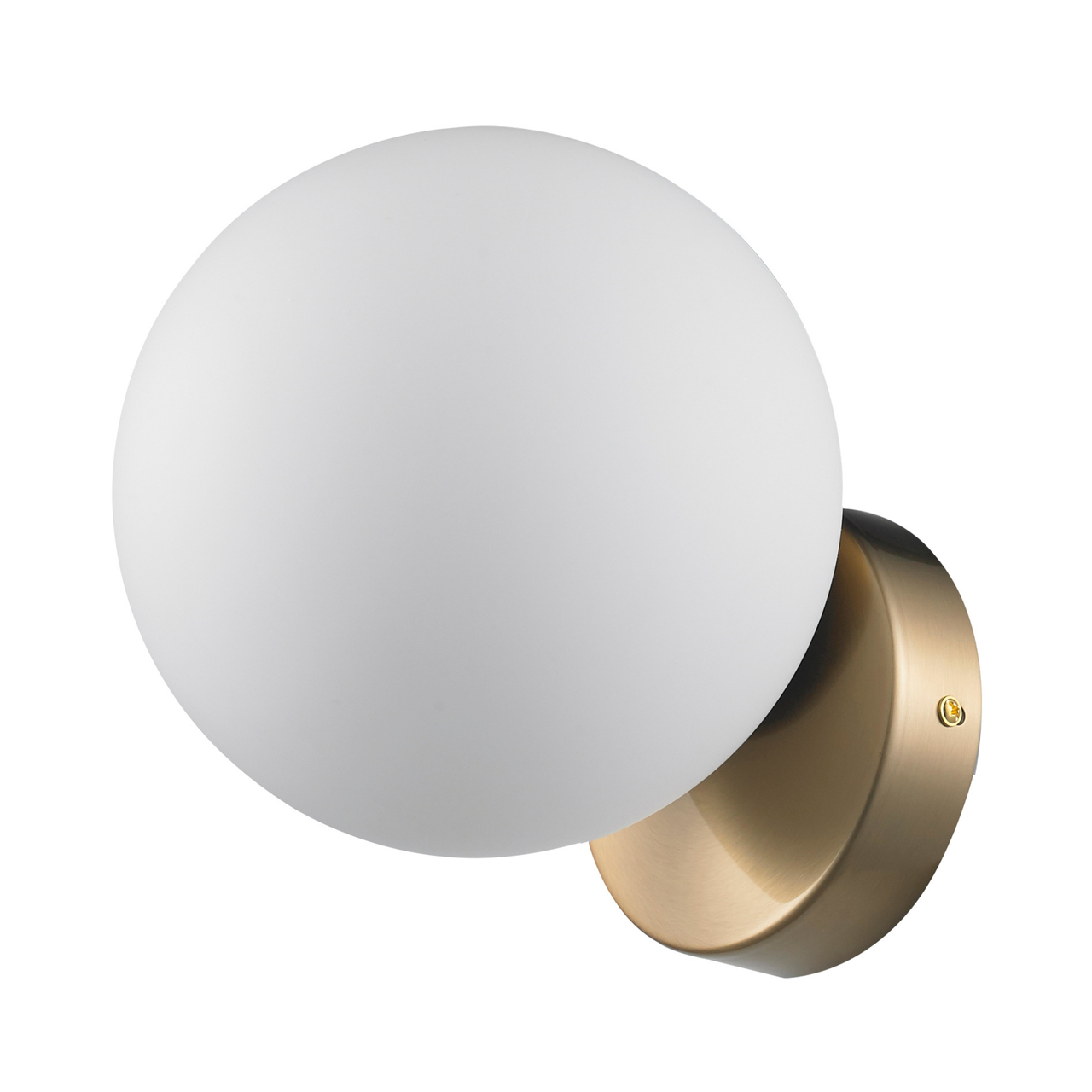 Juke White Orb Brass Wall Sconce