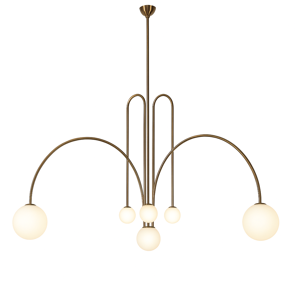 Arched 6 Light Brass Pendant