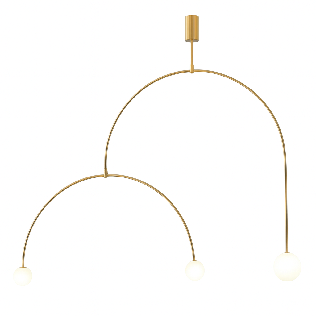 Arched Trio Light Brass Pendant