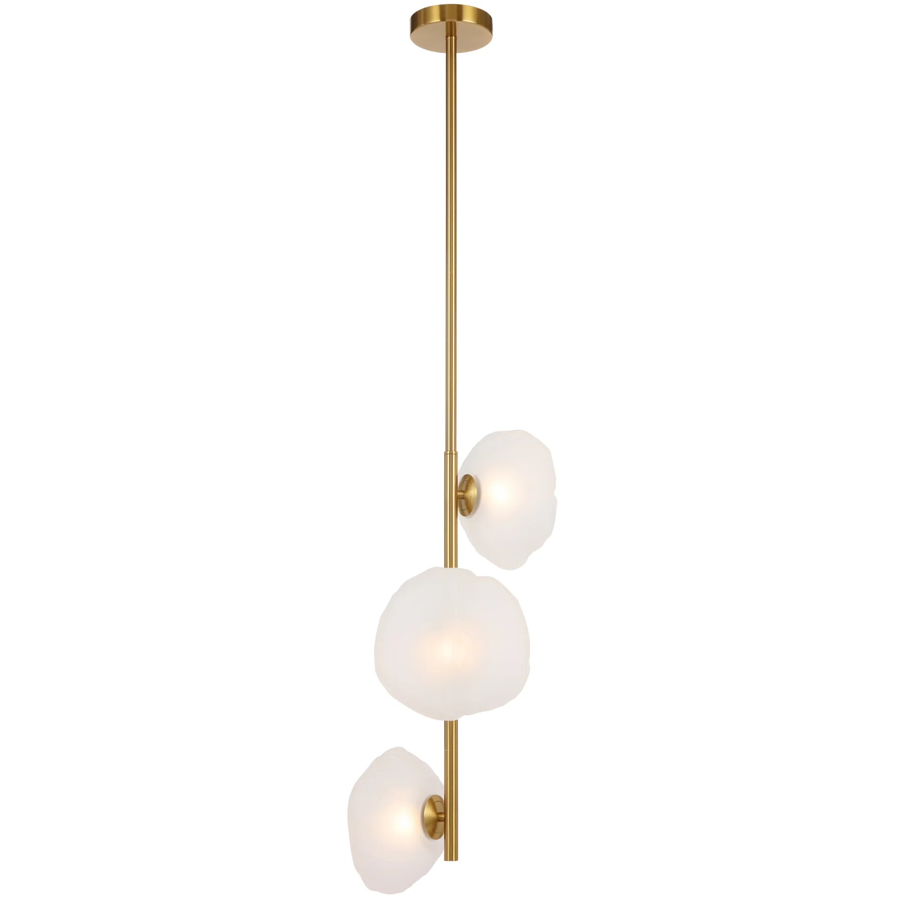 Zaria Gold Frosted Glass 3 Light Vertical Pendant Light