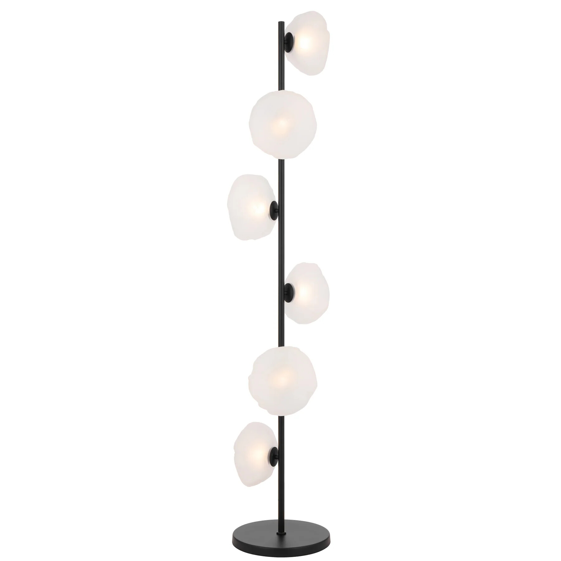 Zaria Matt Black Frosted Glass Floor Lamp