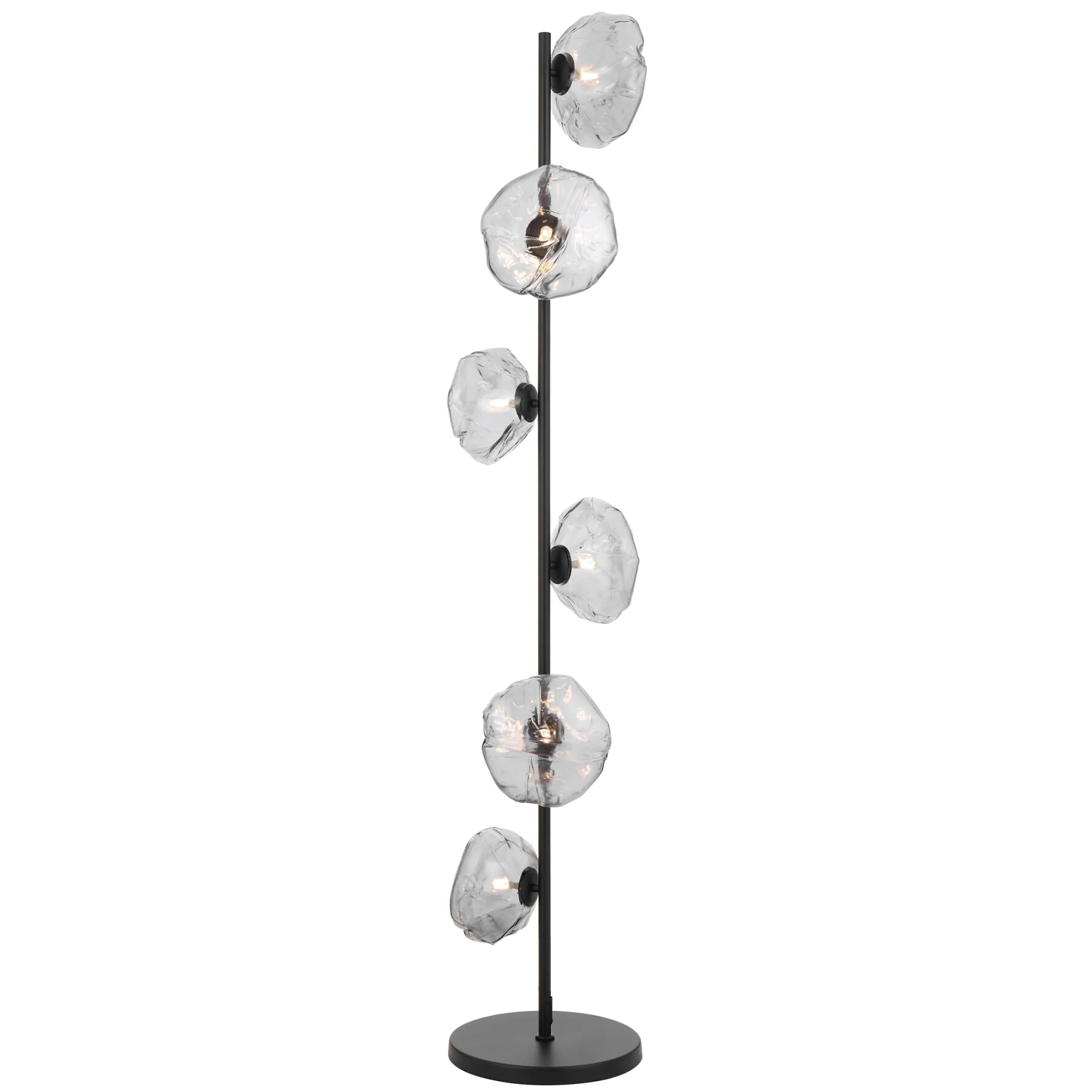 Zaria Matt Black Smoked Glass Floor Lamp