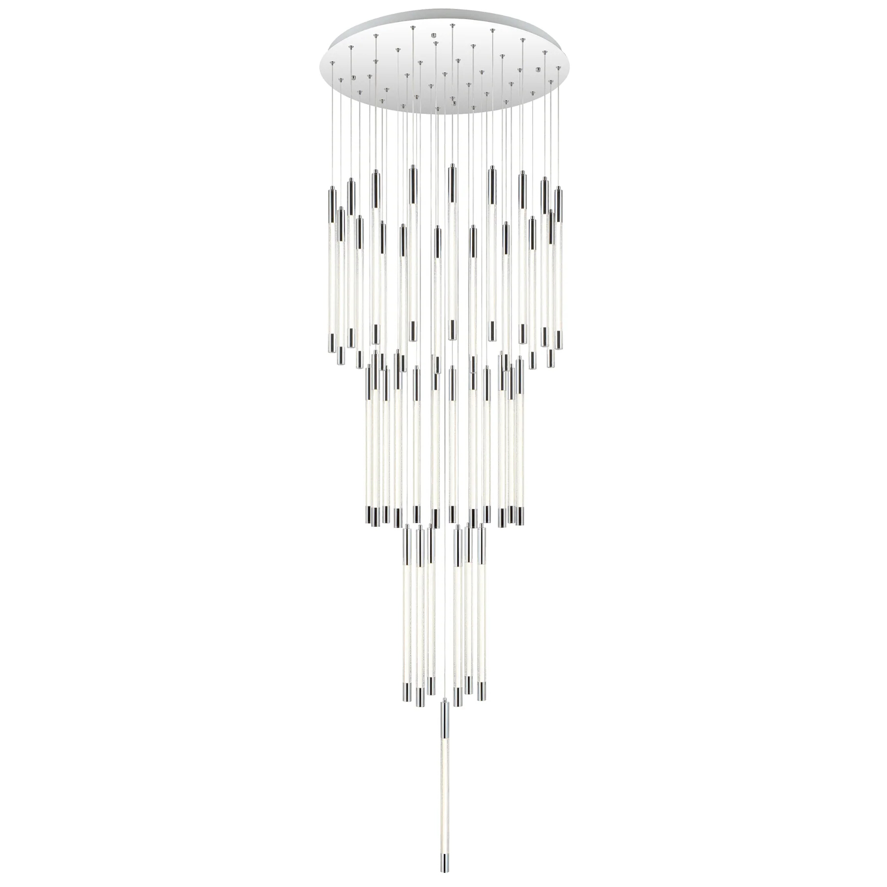 Corto 37 Tube Lights Chrome Drop Chandelier
