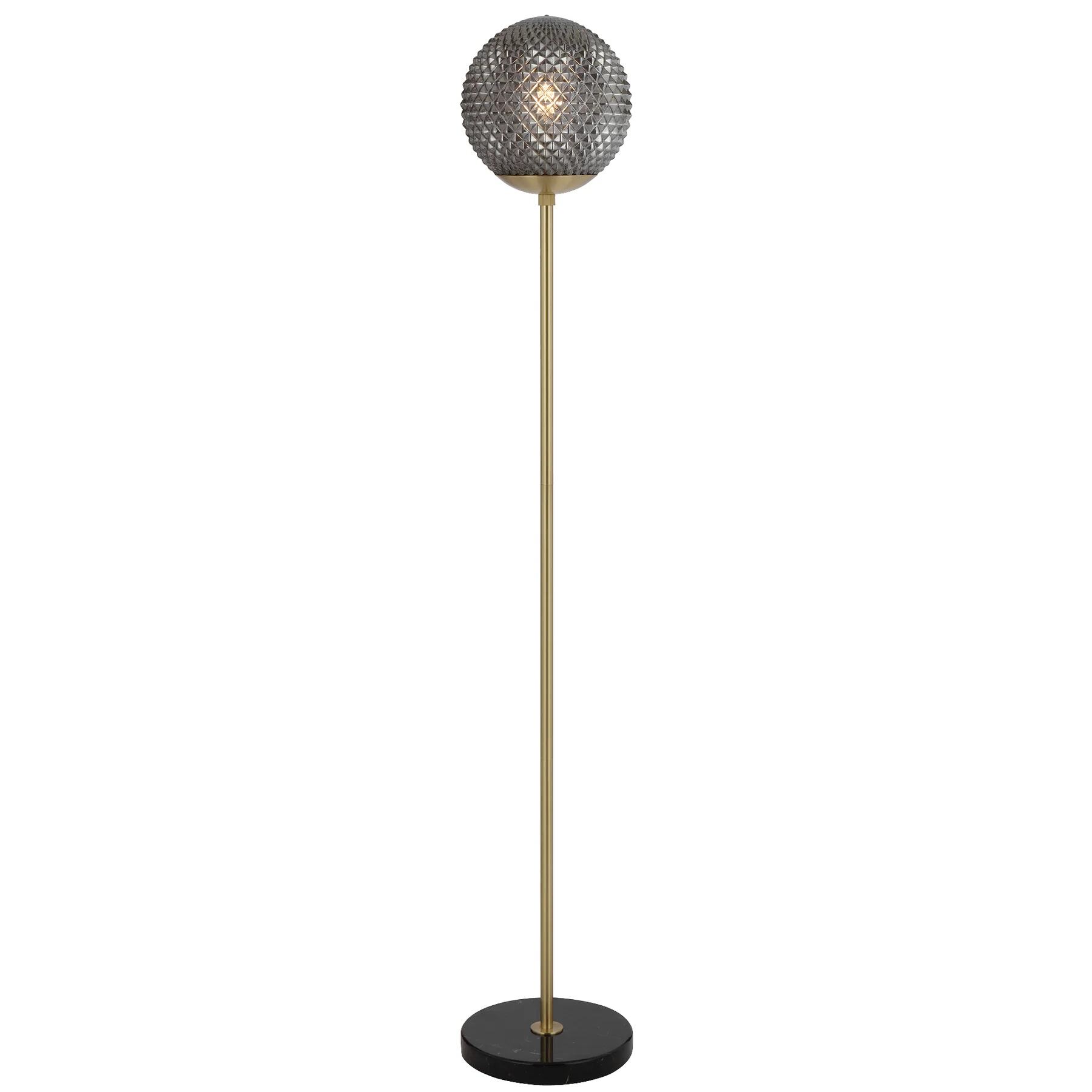 Erbil Black Marble Smoke Glass Floor Lamp