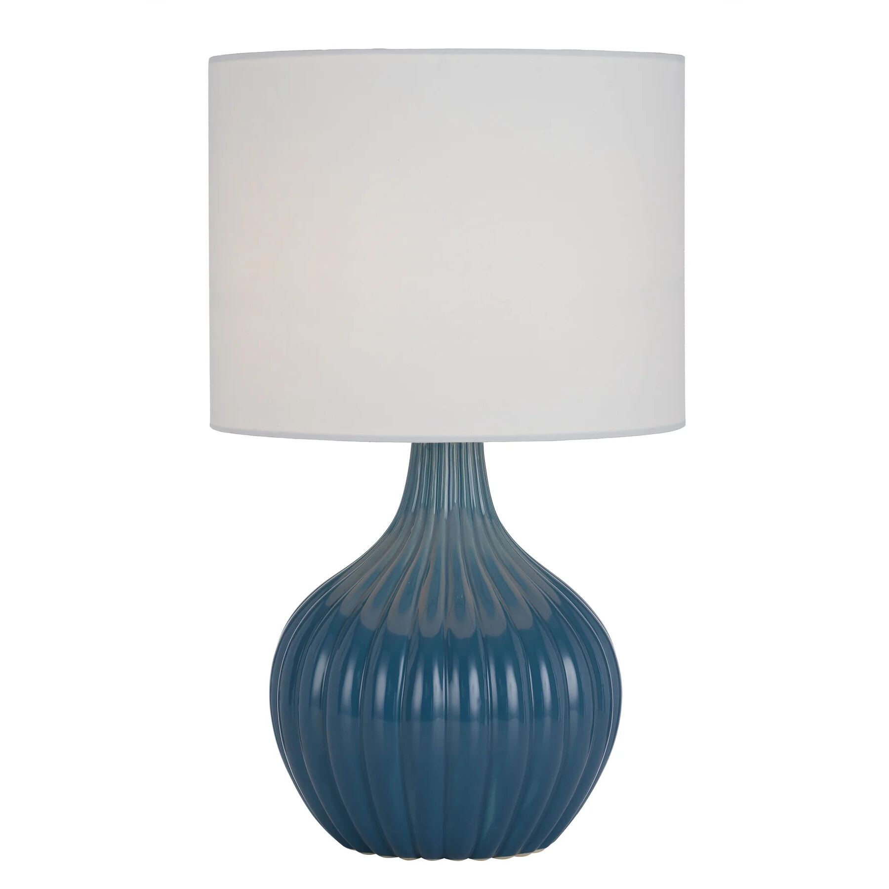 Narva Blue Ribbed Ceramic Table Lamp