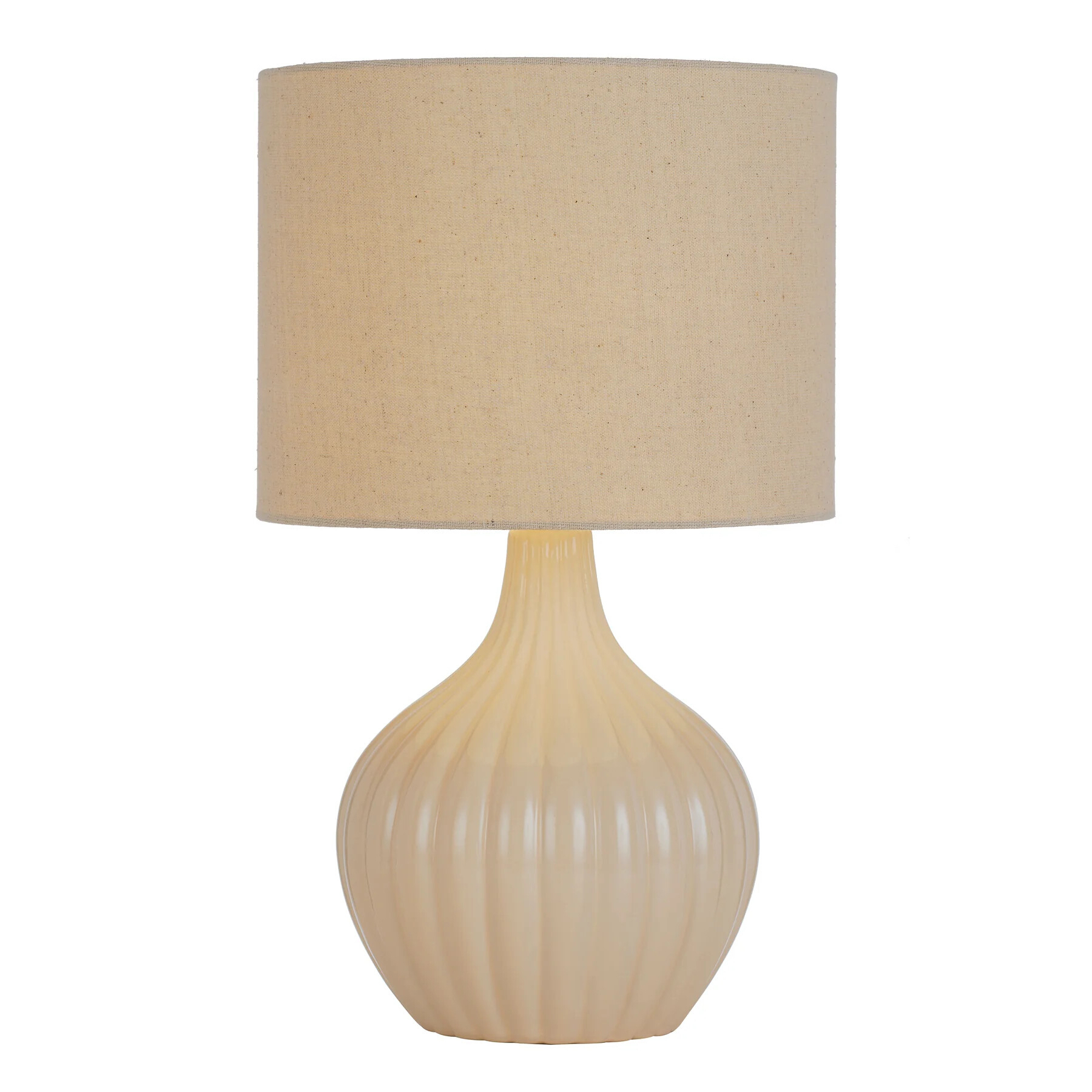 Narva Cream Ribbed Ceramic Table Lamp