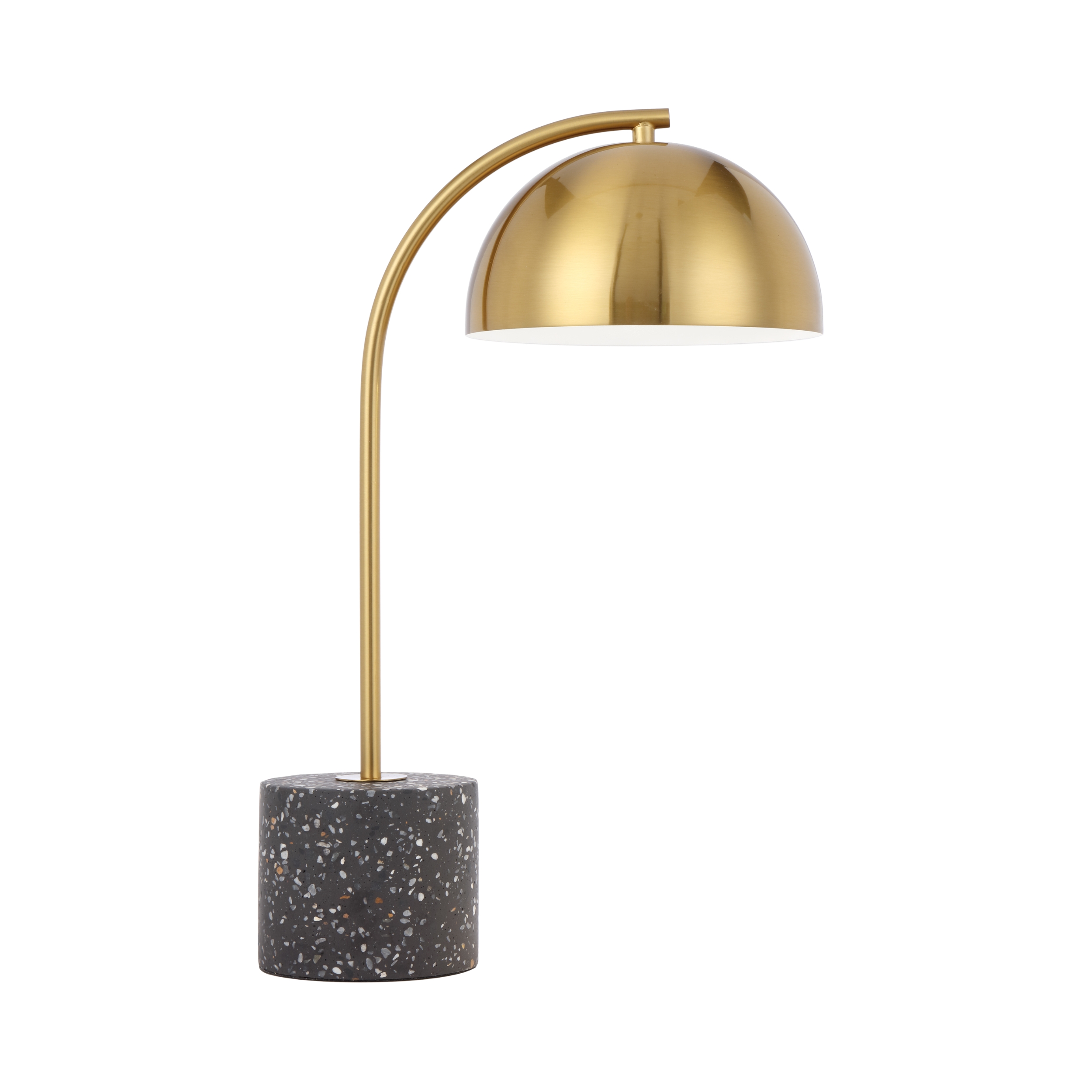 Ortega Black Terrazzo Gold Dome Table Lamp