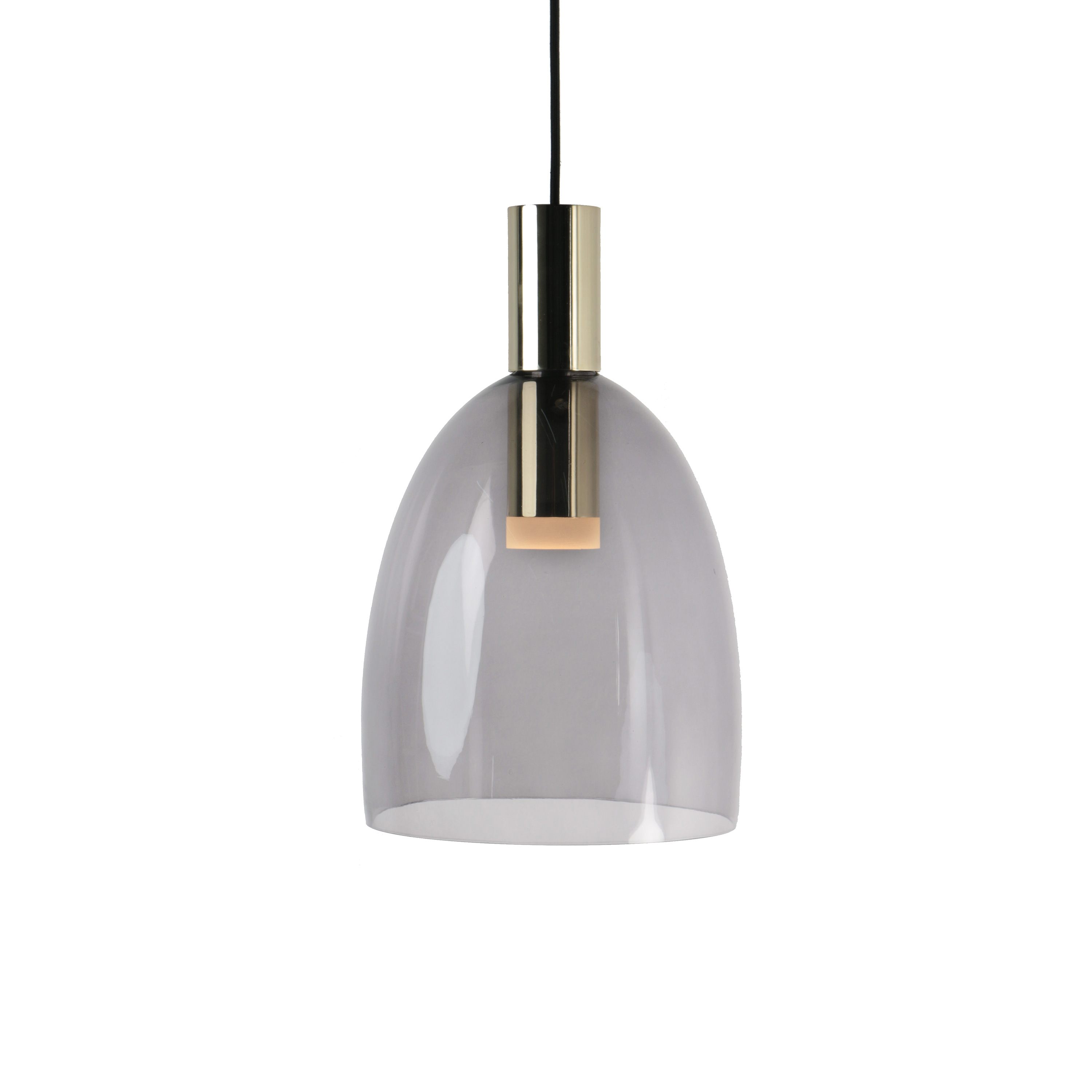 Fragile Adam Smoke Grey Glass Pendant