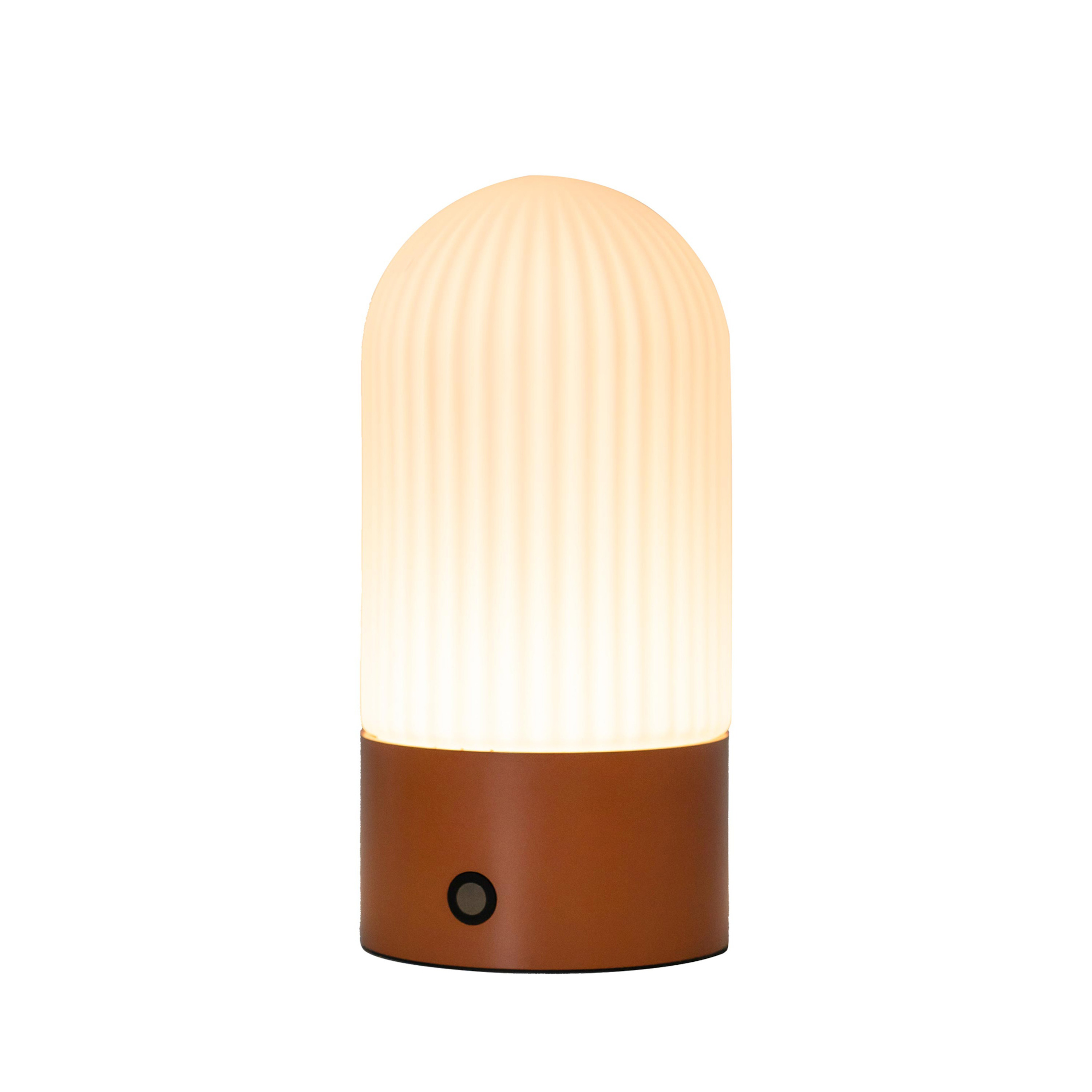 Avenue Reeded Opal Glass Orange Table Lamp