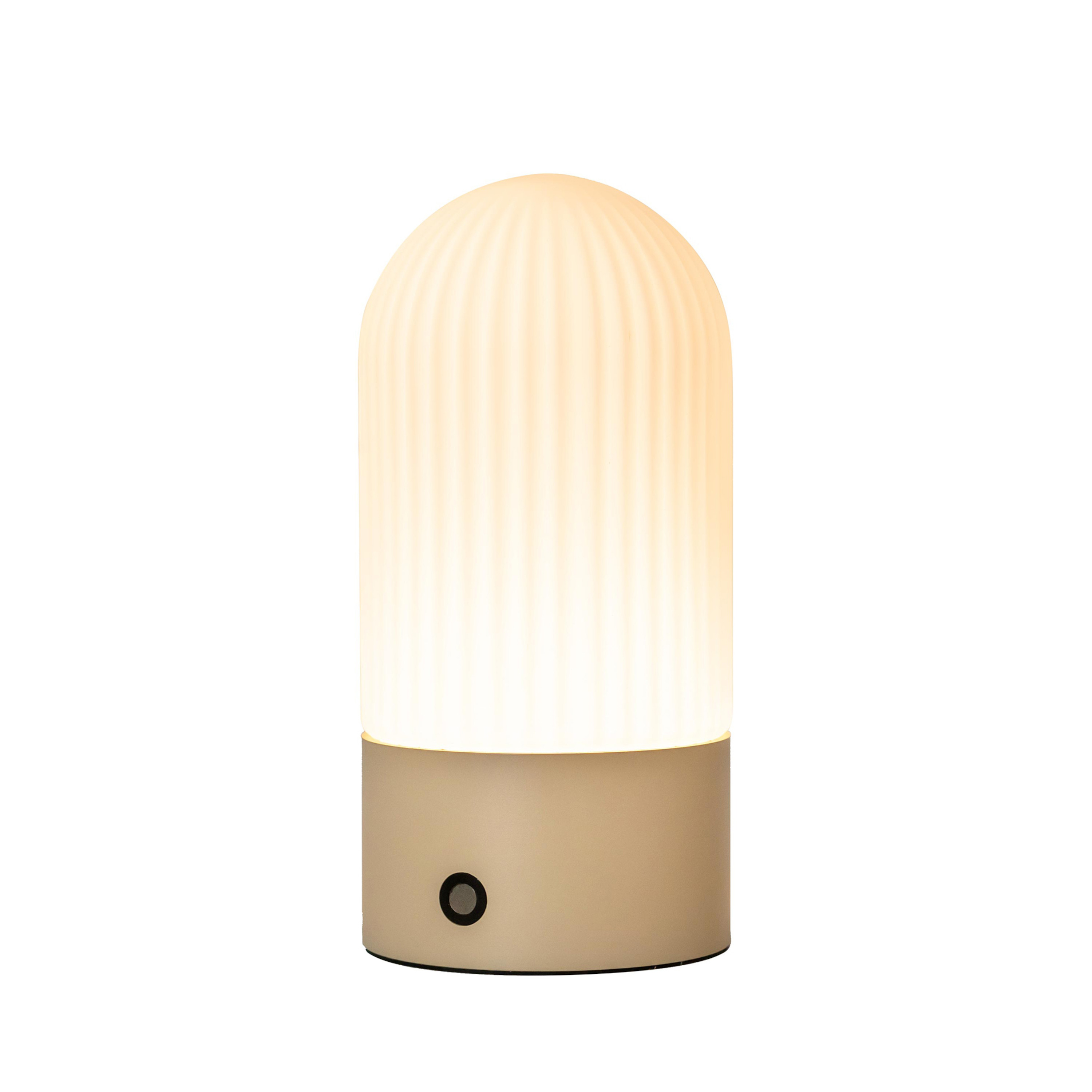 Avenue Reeded Opal Glass Rice White Table Lamp