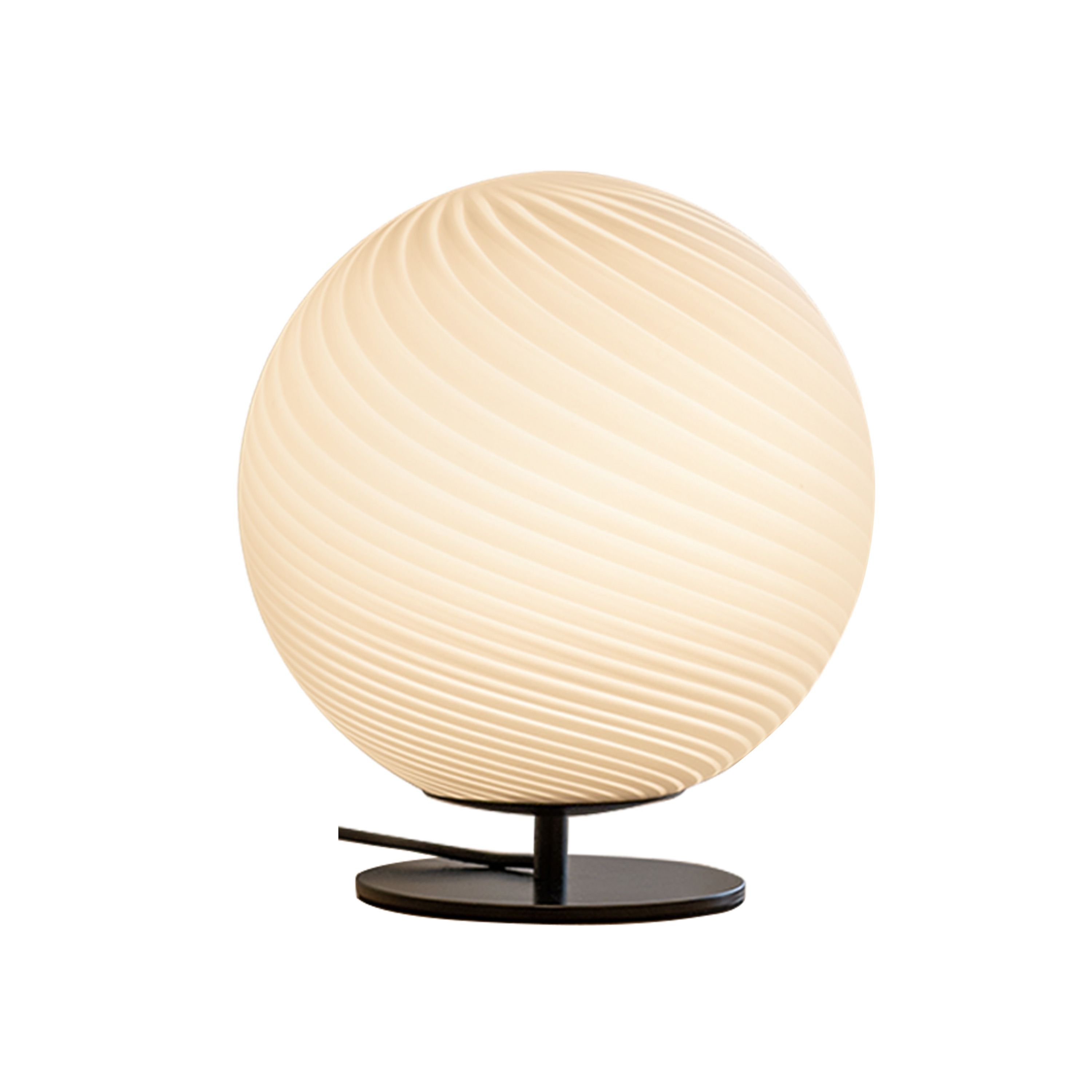 Fragile Sphere Patterned White Swirl Table Lamp