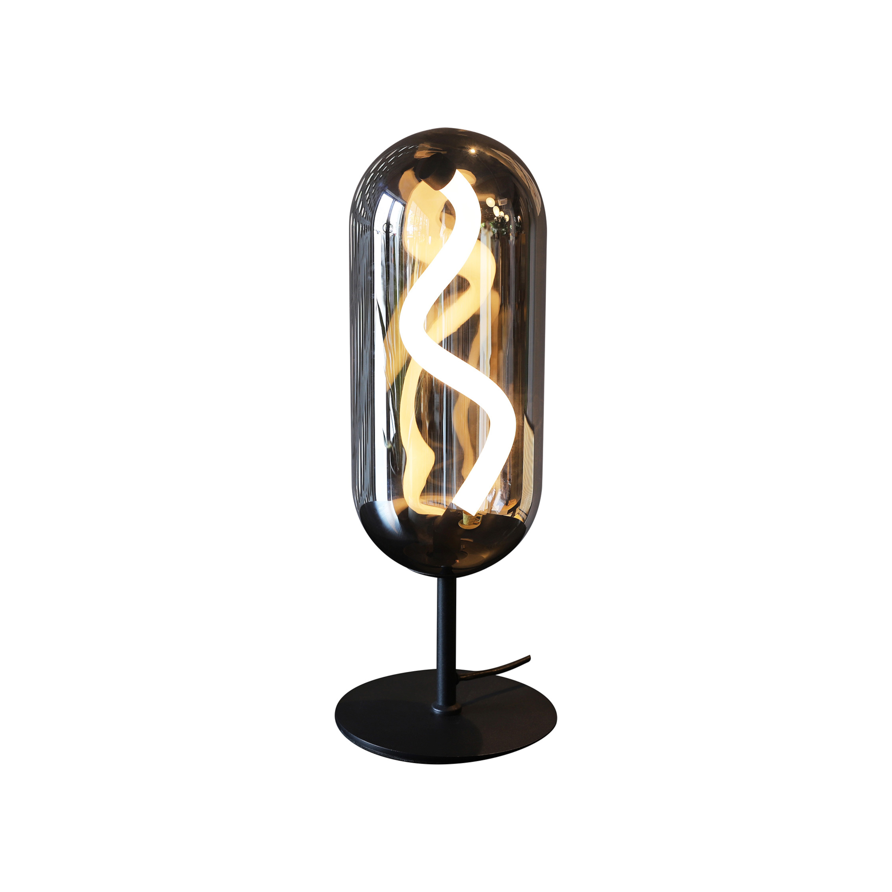 Fragile Flex Smoke Grey Glass Table Lamp