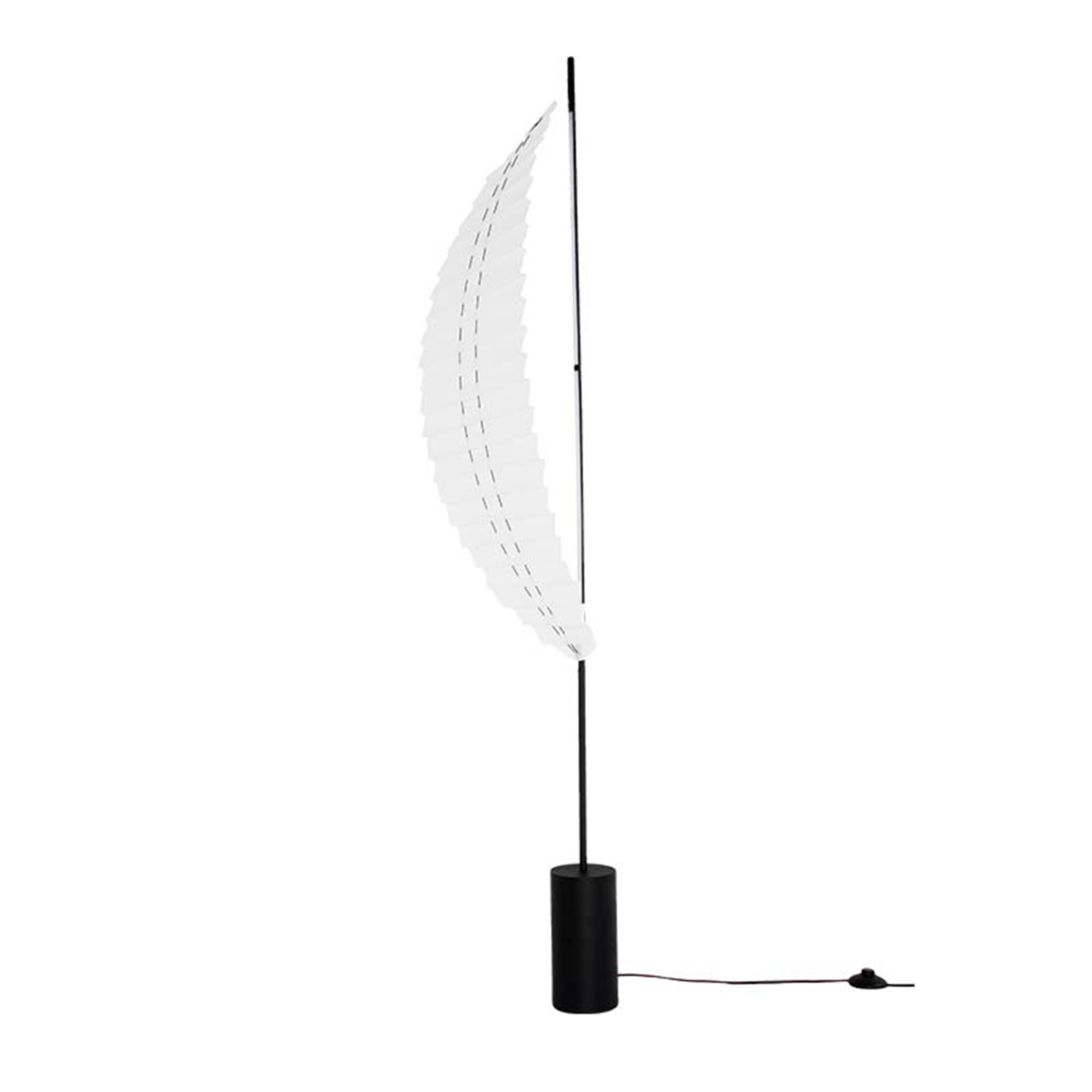 Sail White Paper Shade Black Floor Lamp