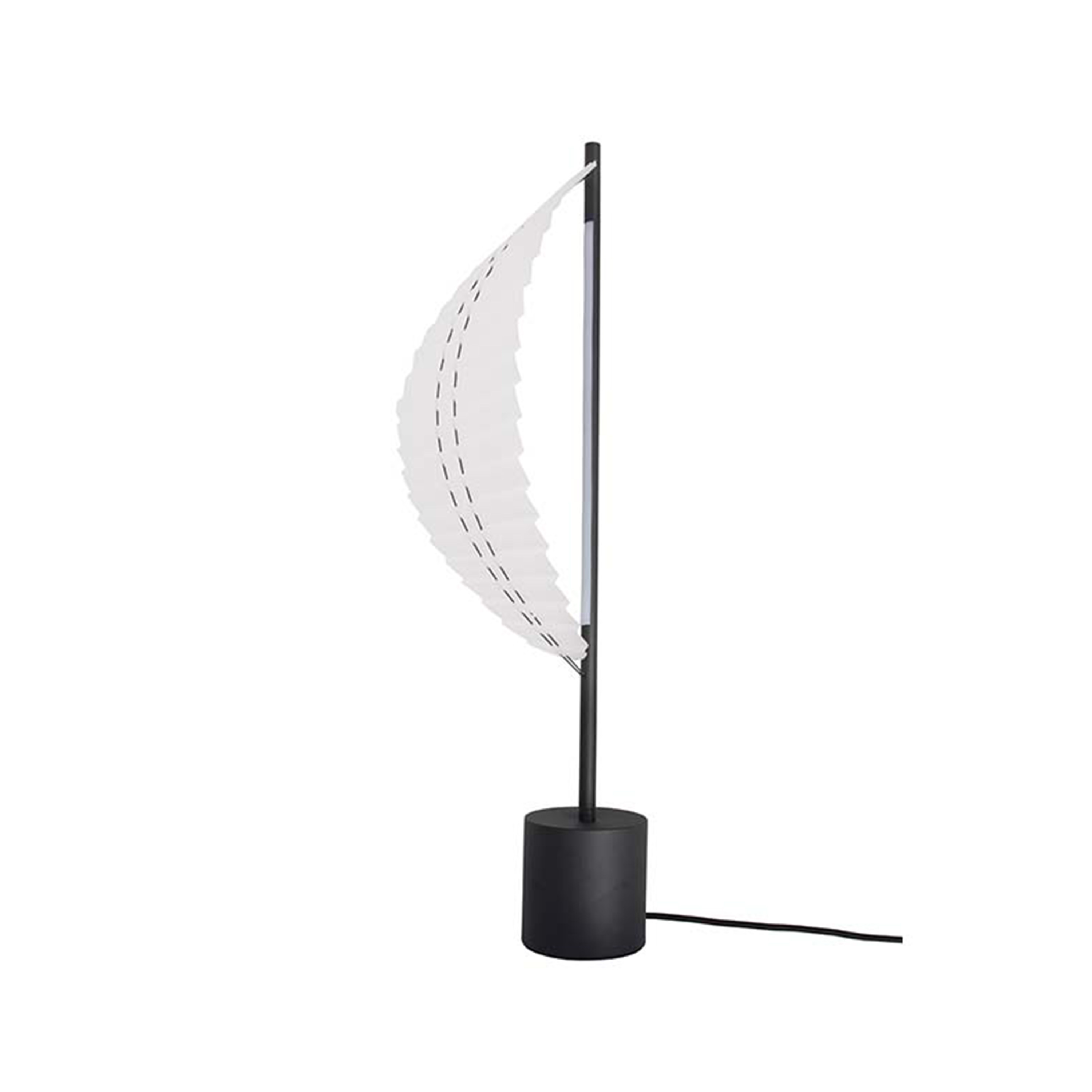 Sail White Paper Shade Black Table Lamp