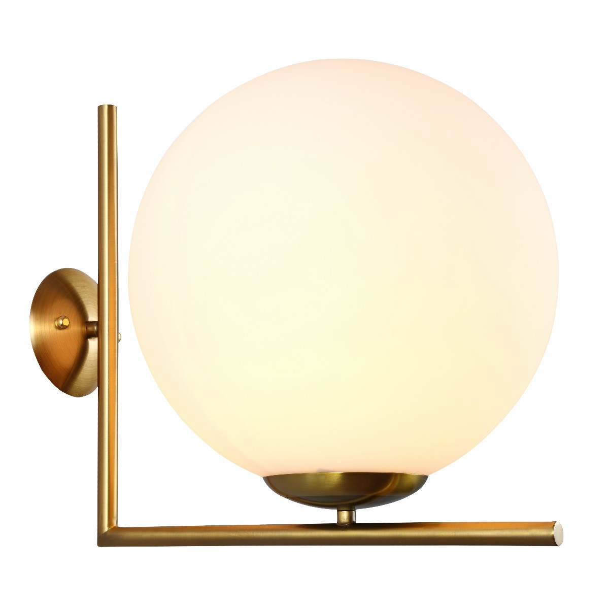 Minimalist Line Brass Opal Glass Modern Wall Light