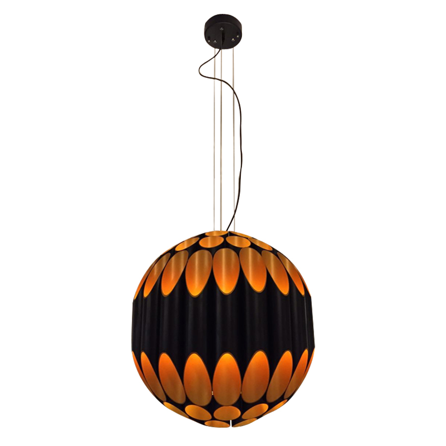 Spherical Black Gold Tube Minimalist Pendant Light