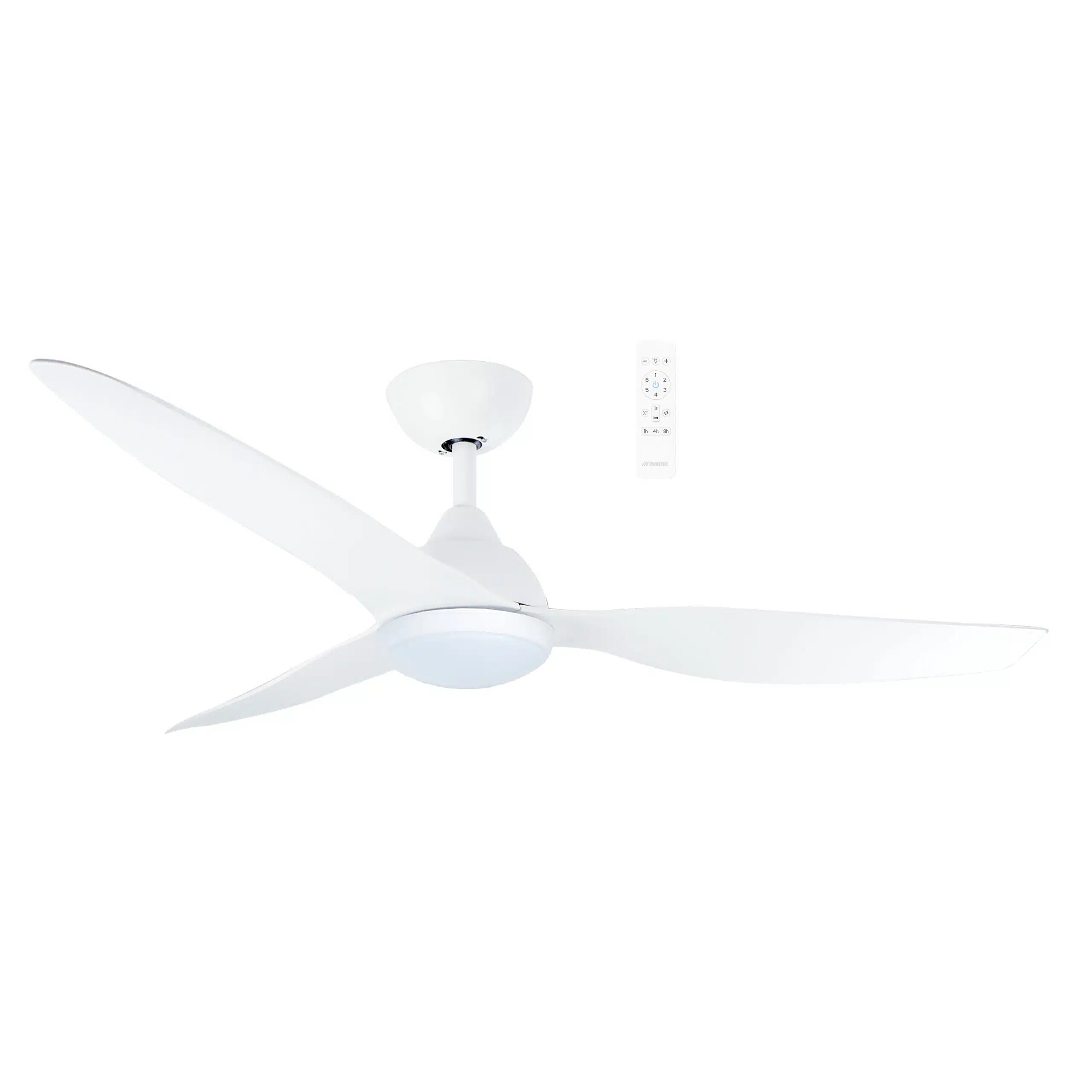 Avoca 48" Matt White Smart DC Ceiling Fan with LED Light