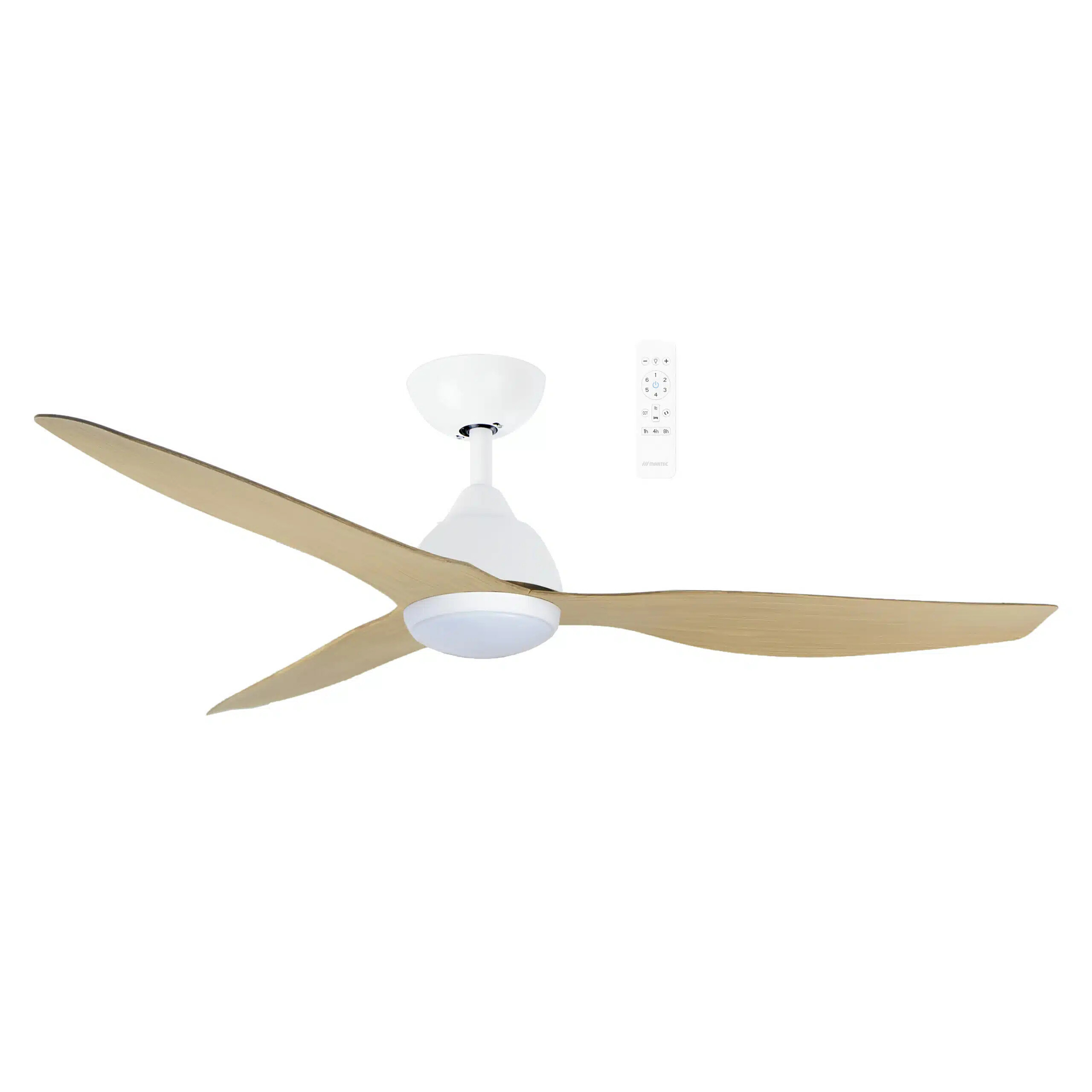Avoca 48" White Oak Smart DC Ceiling Fan with LED Light